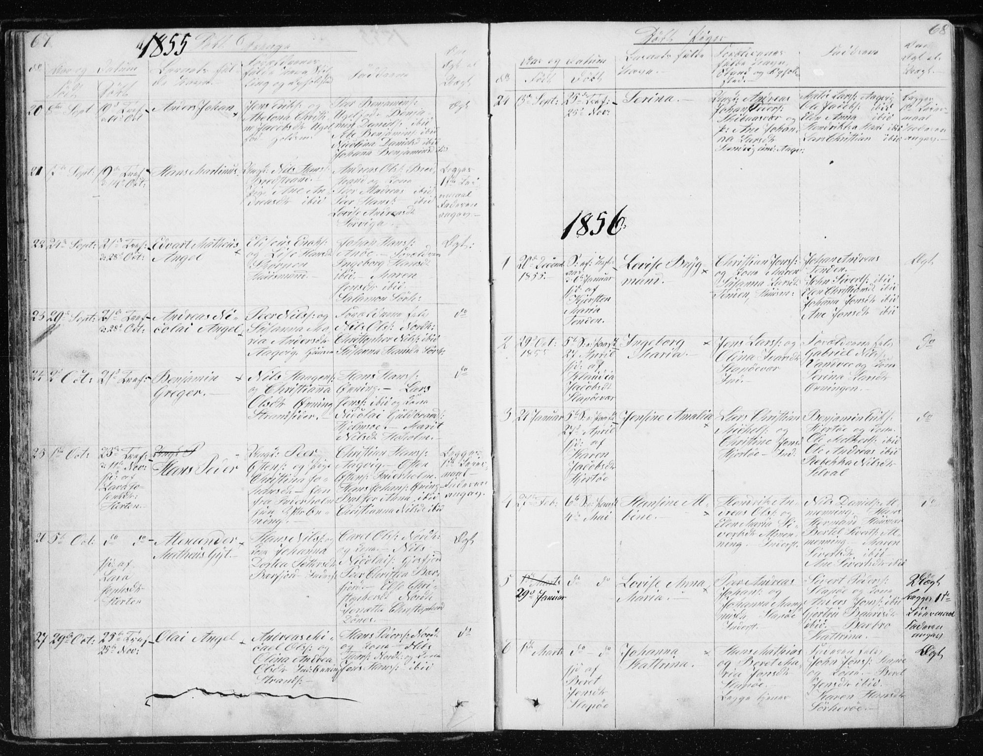 Ministerialprotokoller, klokkerbøker og fødselsregistre - Nordland, SAT/A-1459/834/L0511: Parish register (copy) no. 834C02, 1848-1862, p. 67-68