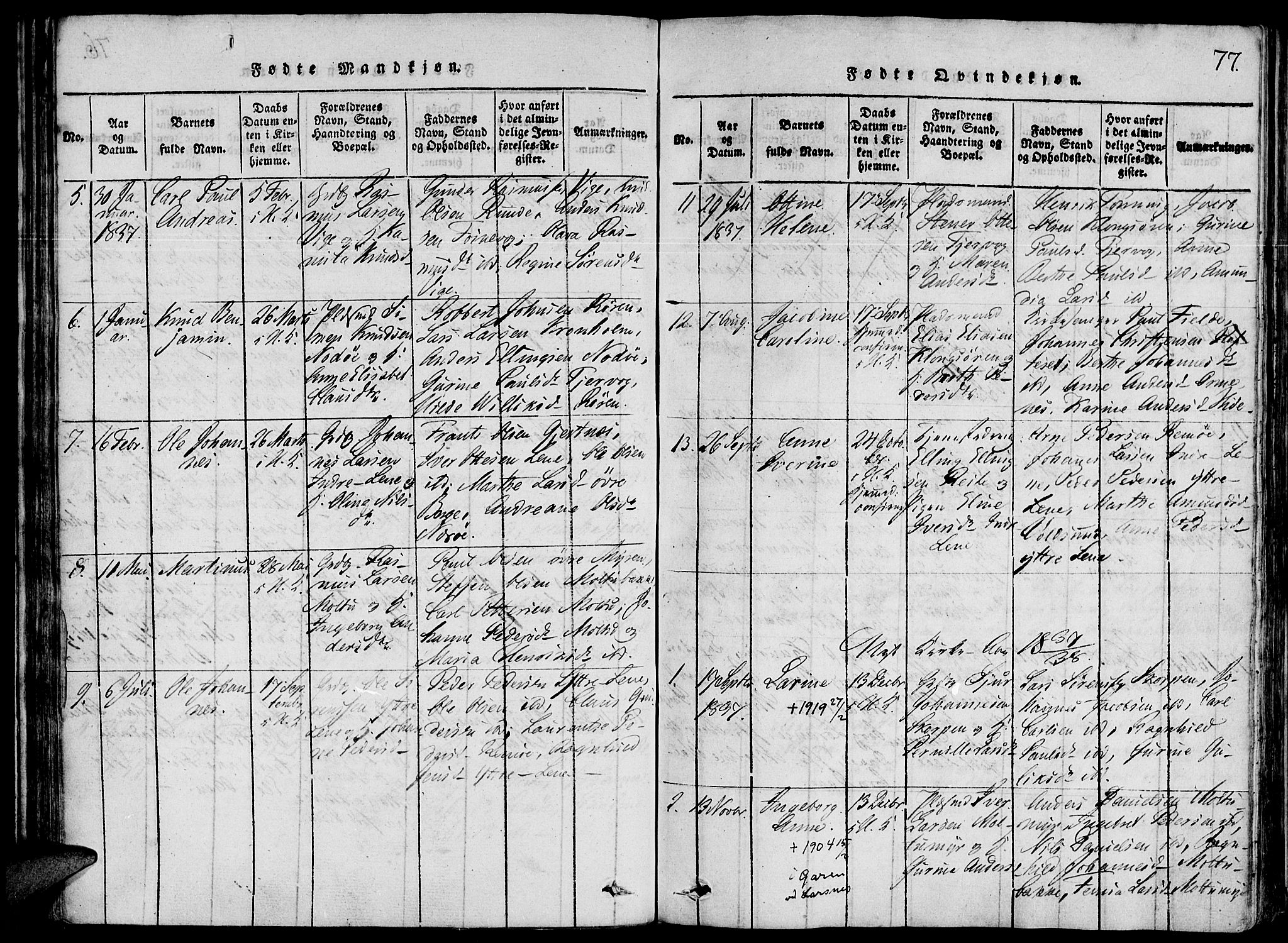 Ministerialprotokoller, klokkerbøker og fødselsregistre - Møre og Romsdal, AV/SAT-A-1454/507/L0069: Parish register (official) no. 507A04, 1816-1841, p. 77