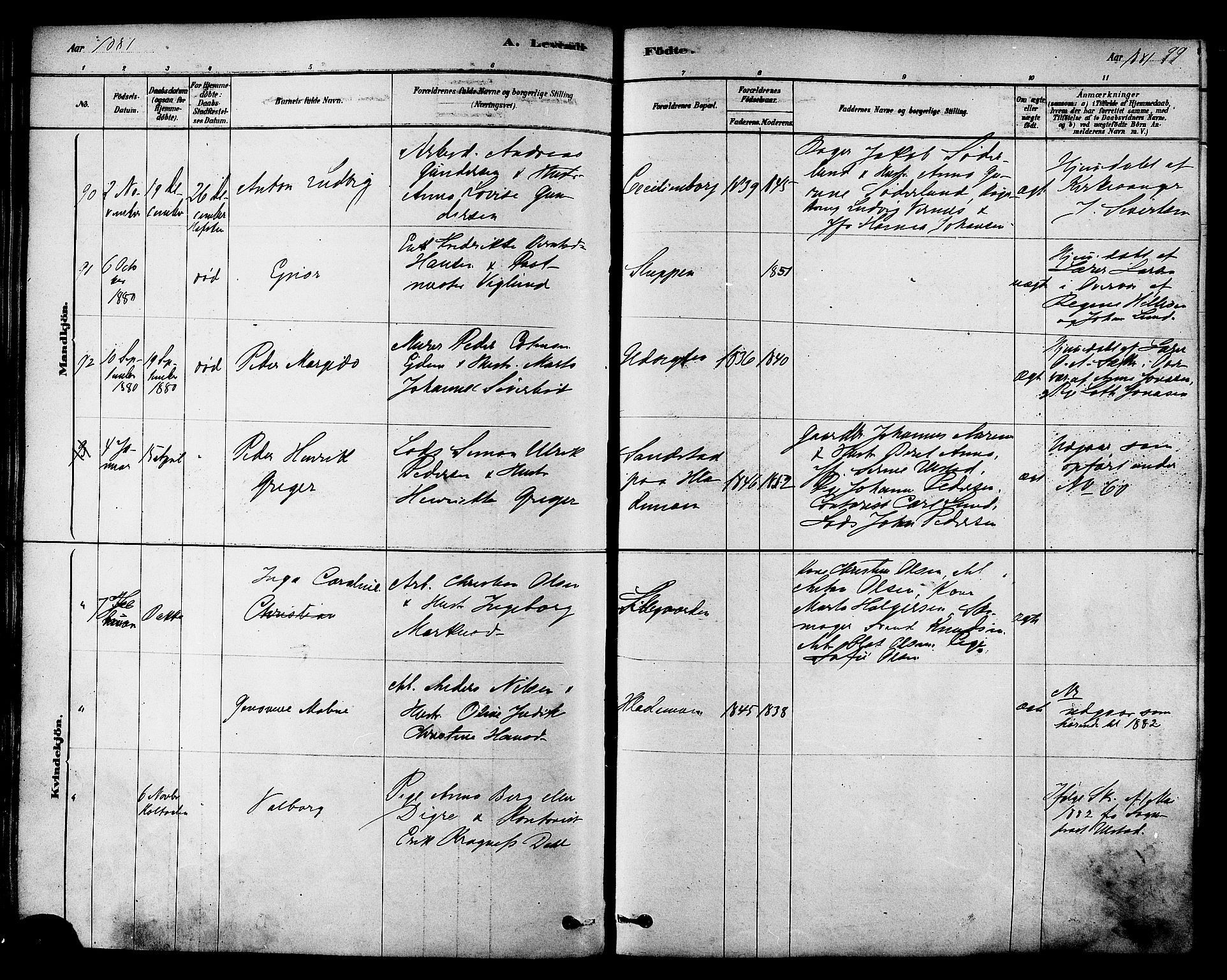 Ministerialprotokoller, klokkerbøker og fødselsregistre - Sør-Trøndelag, SAT/A-1456/606/L0294: Parish register (official) no. 606A09, 1878-1886, p. 99