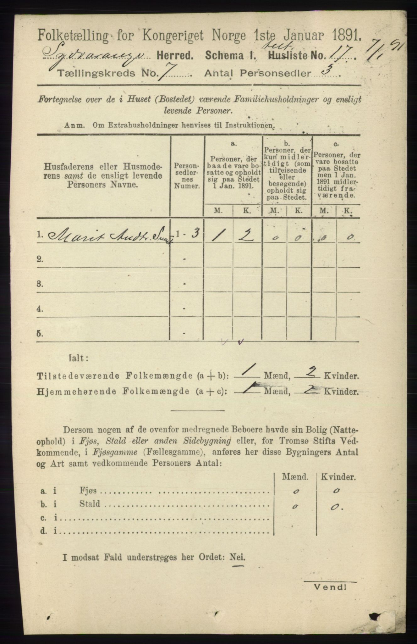 RA, 1891 census for 2030 Sør-Varanger, 1891, p. 2244