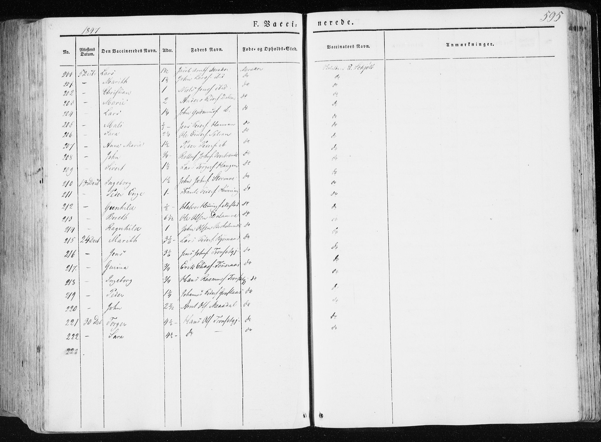 Ministerialprotokoller, klokkerbøker og fødselsregistre - Nord-Trøndelag, SAT/A-1458/709/L0074: Parish register (official) no. 709A14, 1845-1858, p. 595