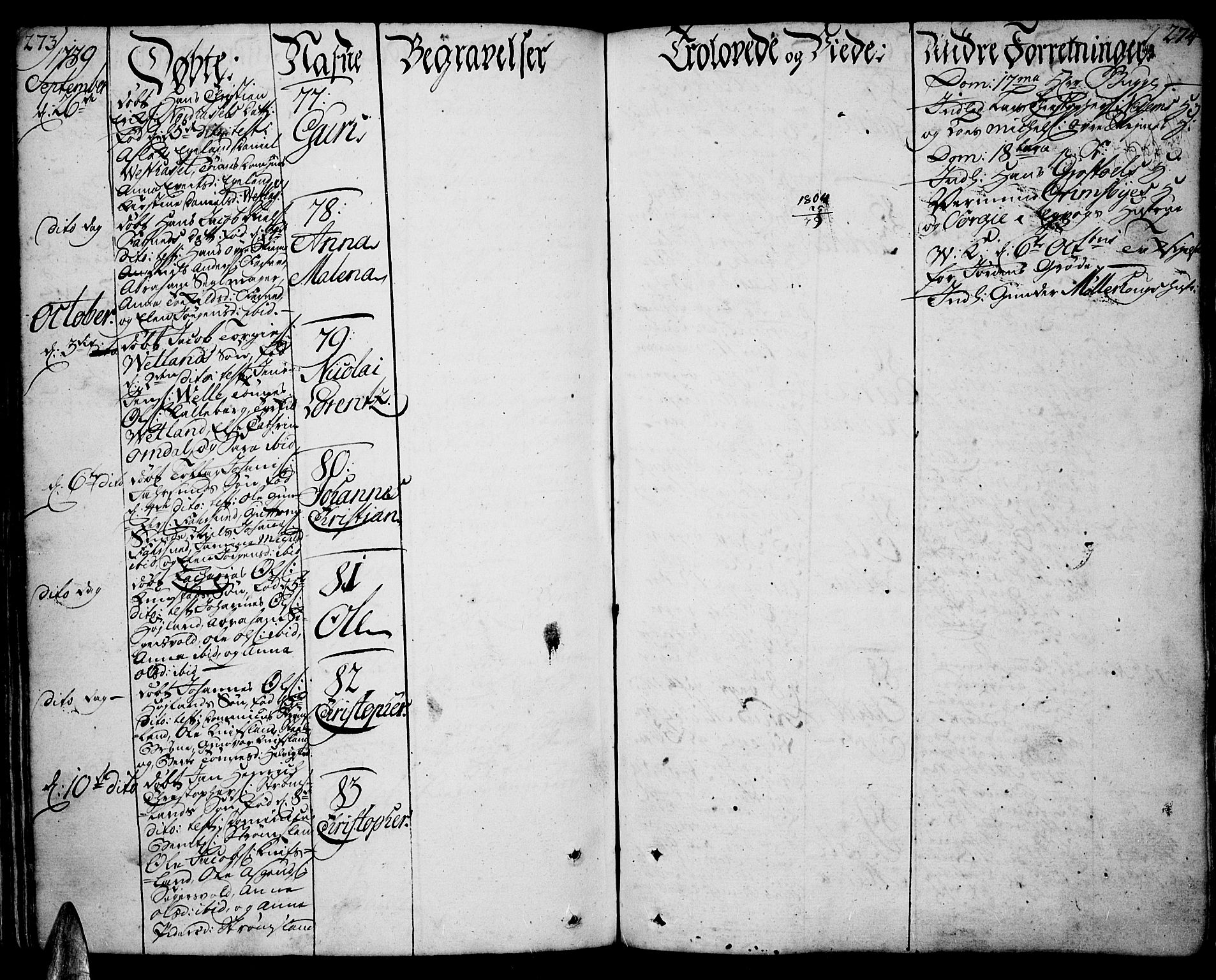 Lista sokneprestkontor, AV/SAK-1111-0027/F/Fa/L0004: Parish register (official) no. A 4, 1768-1794, p. 273-274