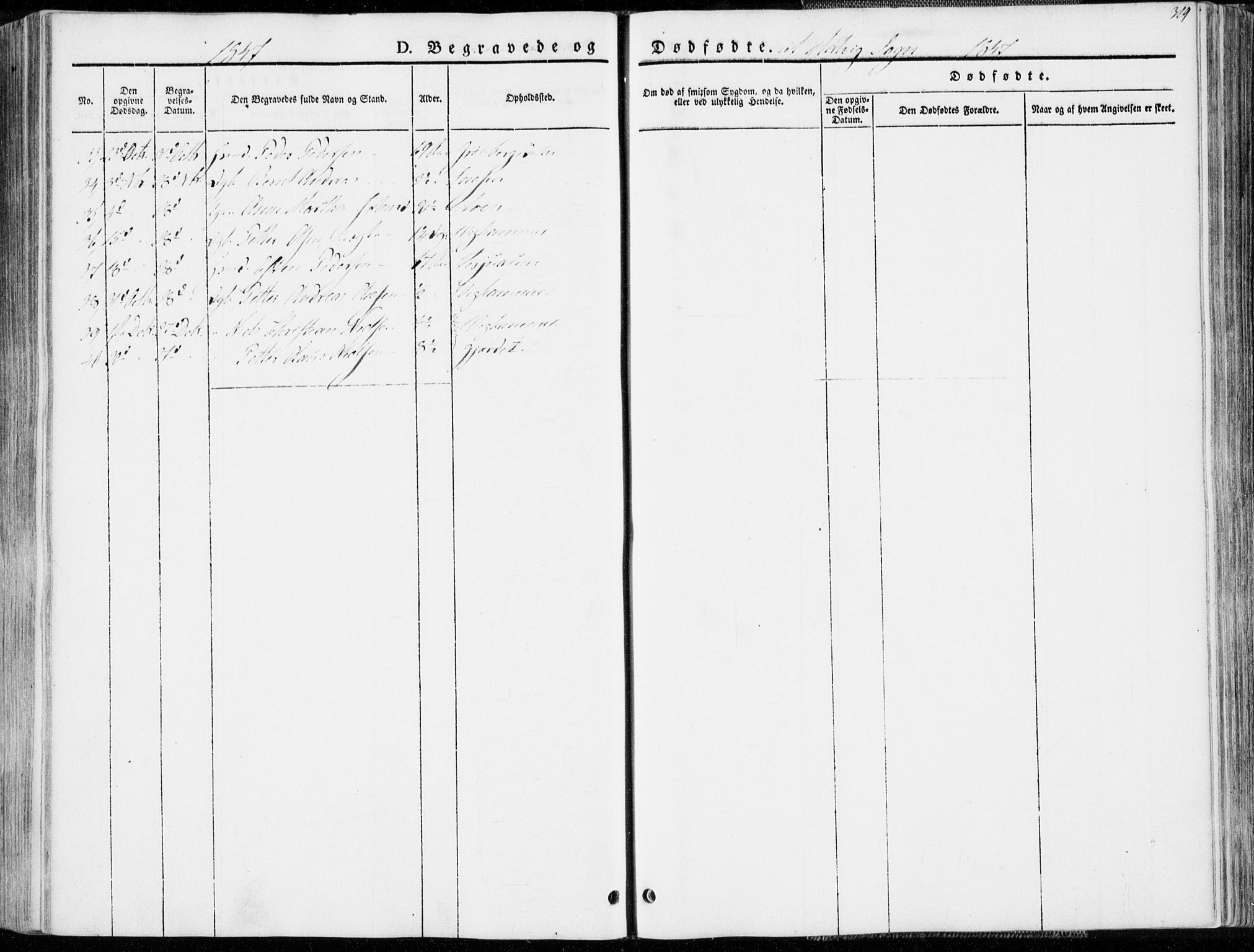Ministerialprotokoller, klokkerbøker og fødselsregistre - Sør-Trøndelag, SAT/A-1456/606/L0290: Parish register (official) no. 606A05, 1841-1847, p. 319