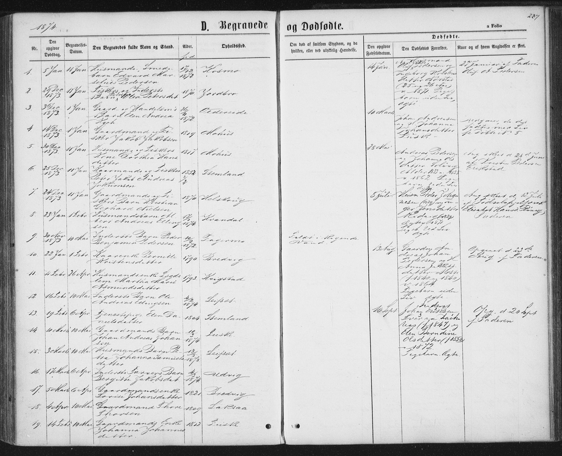 Ministerialprotokoller, klokkerbøker og fødselsregistre - Nordland, SAT/A-1459/852/L0739: Parish register (official) no. 852A09, 1866-1877, p. 287