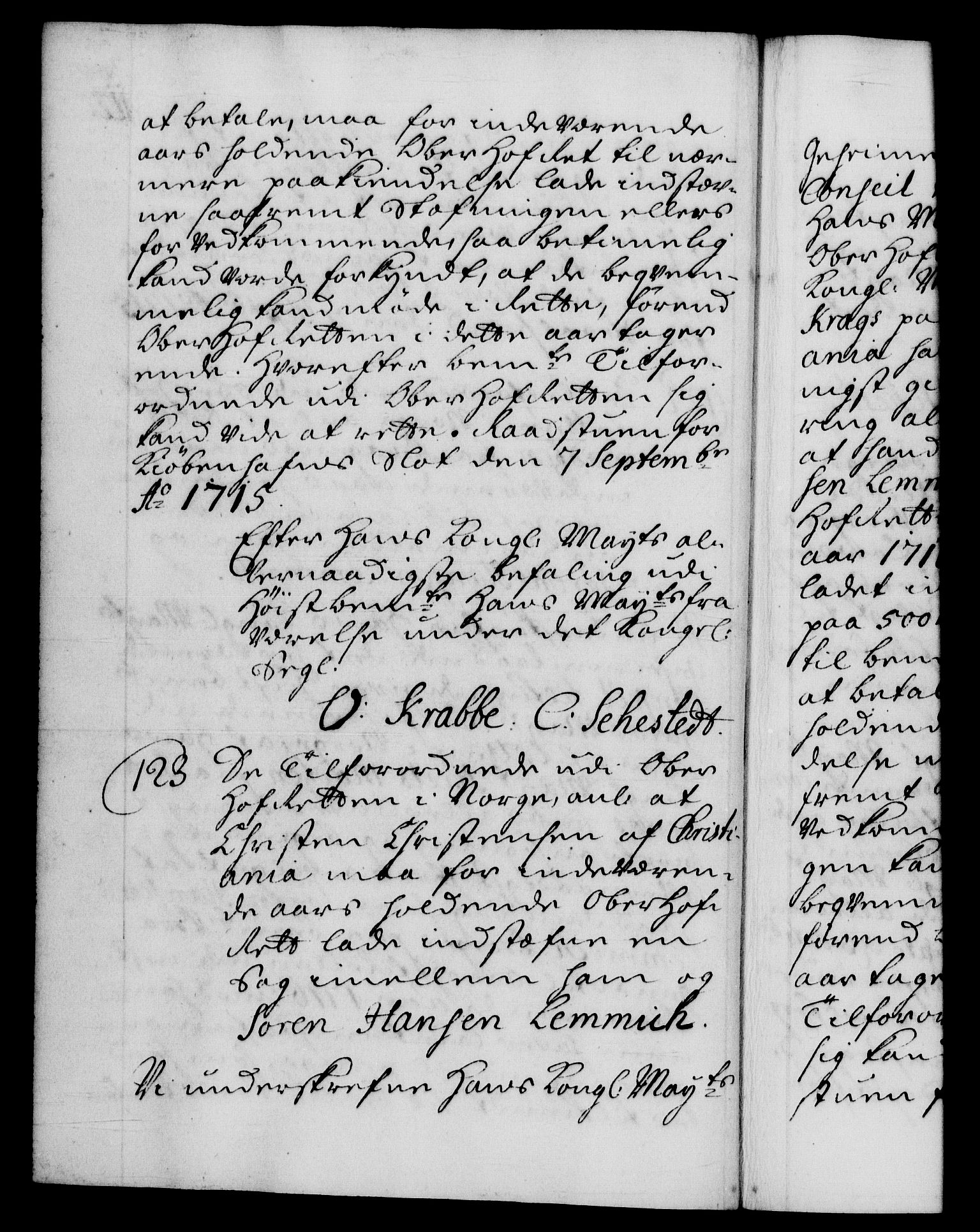 Danske Kanselli 1572-1799, AV/RA-EA-3023/F/Fc/Fca/Fcab/L0020: Norske tegnelser, 1715-1718, p. 112b