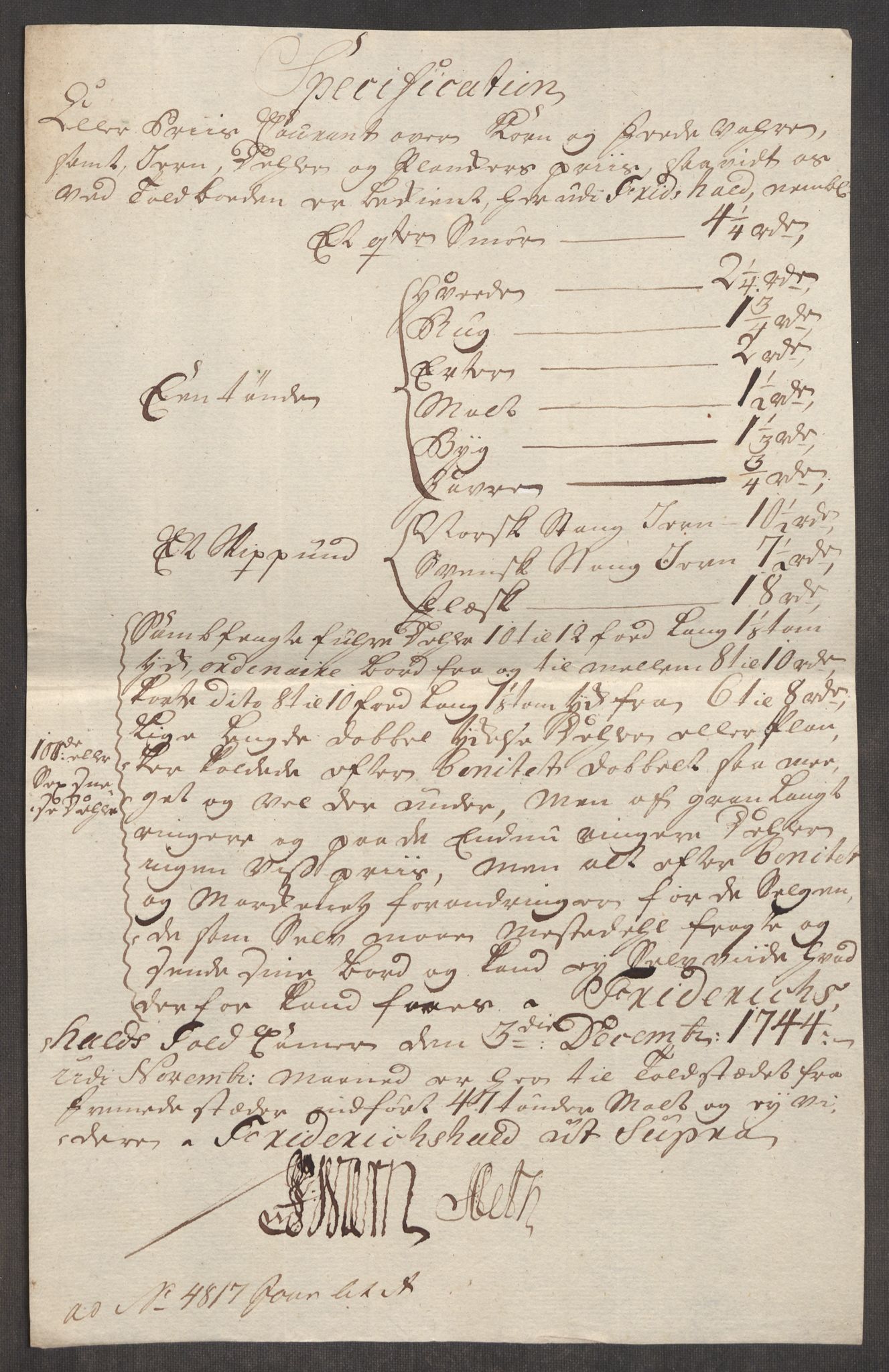 Rentekammeret inntil 1814, Realistisk ordnet avdeling, RA/EA-4070/Oe/L0002: [Ø1]: Priskuranter, 1740-1744, p. 831