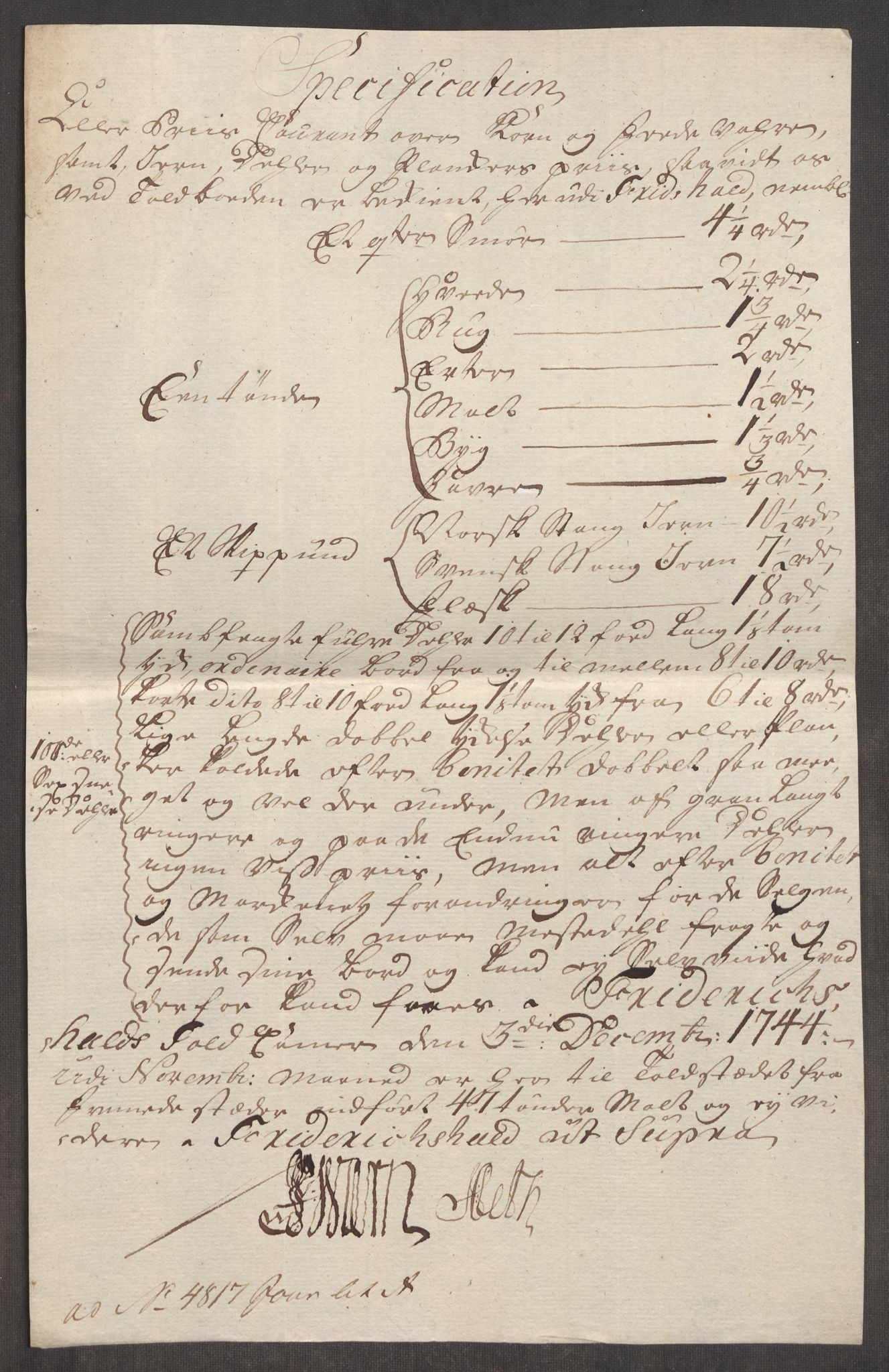 Rentekammeret inntil 1814, Realistisk ordnet avdeling, AV/RA-EA-4070/Oe/L0002: [Ø1]: Priskuranter, 1740-1744, p. 831