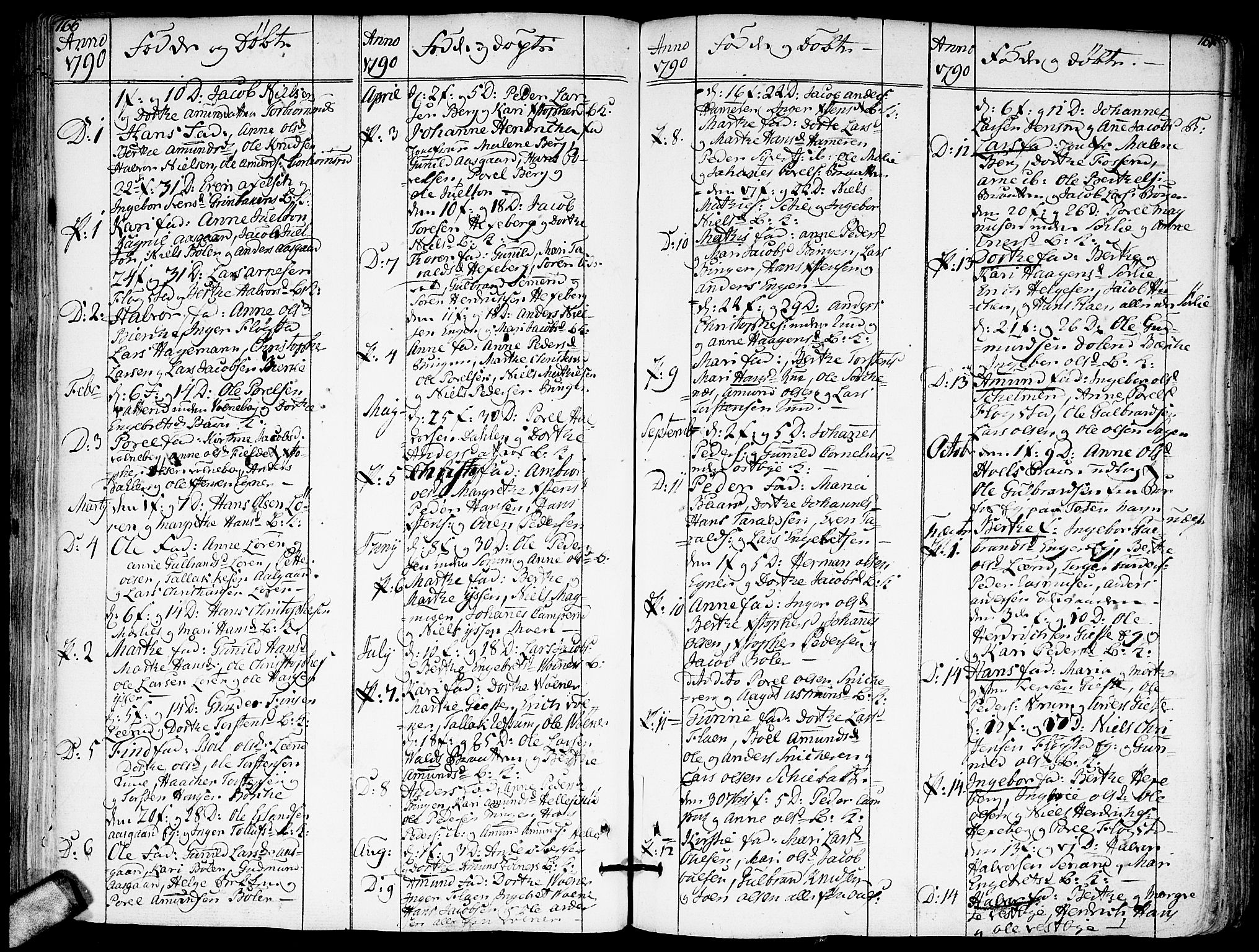 Sørum prestekontor Kirkebøker, AV/SAO-A-10303/F/Fa/L0002: Parish register (official) no. I 2, 1759-1814, p. 166-167