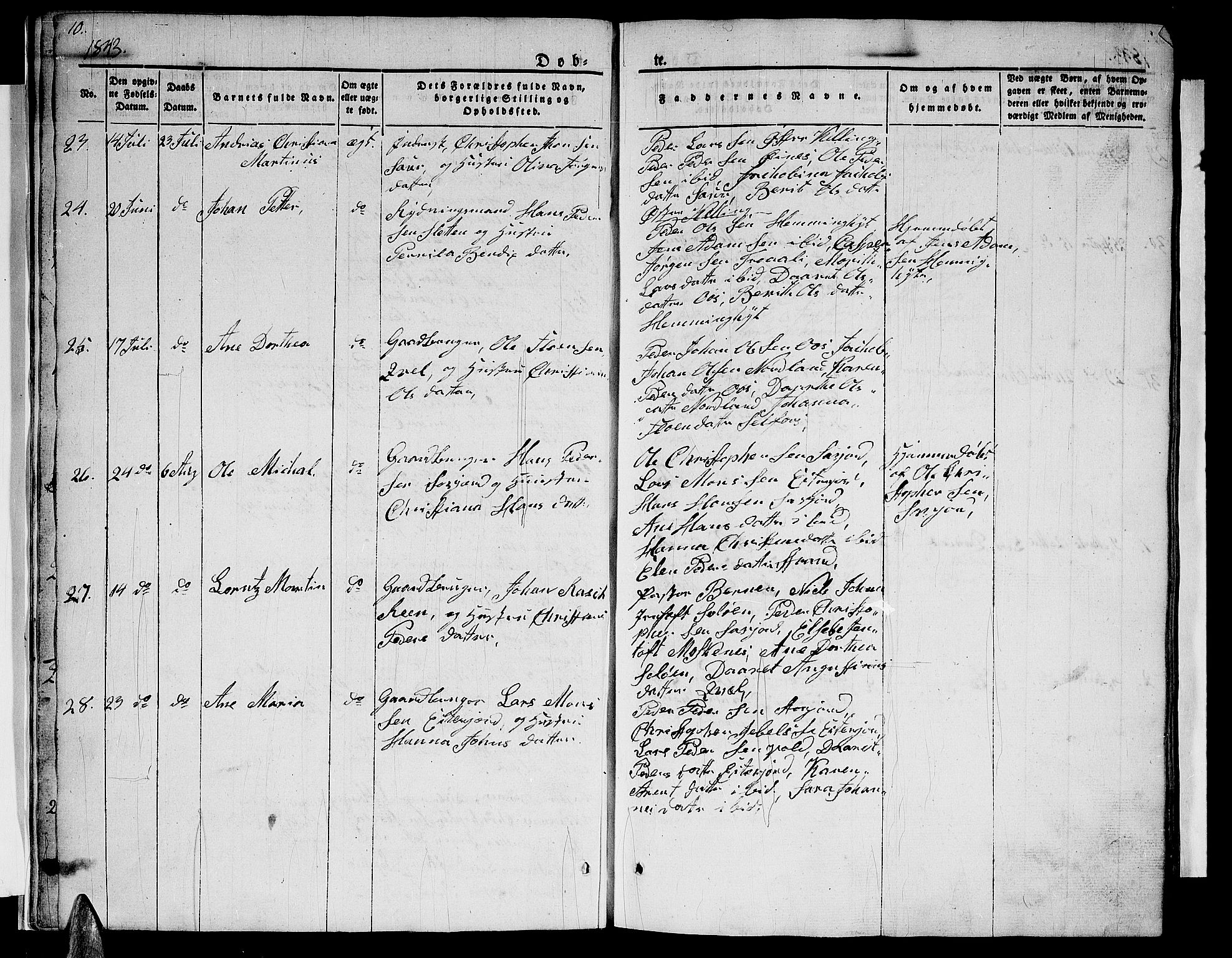 Ministerialprotokoller, klokkerbøker og fødselsregistre - Nordland, SAT/A-1459/846/L0652: Parish register (copy) no. 846C02, 1841-1871, p. 10