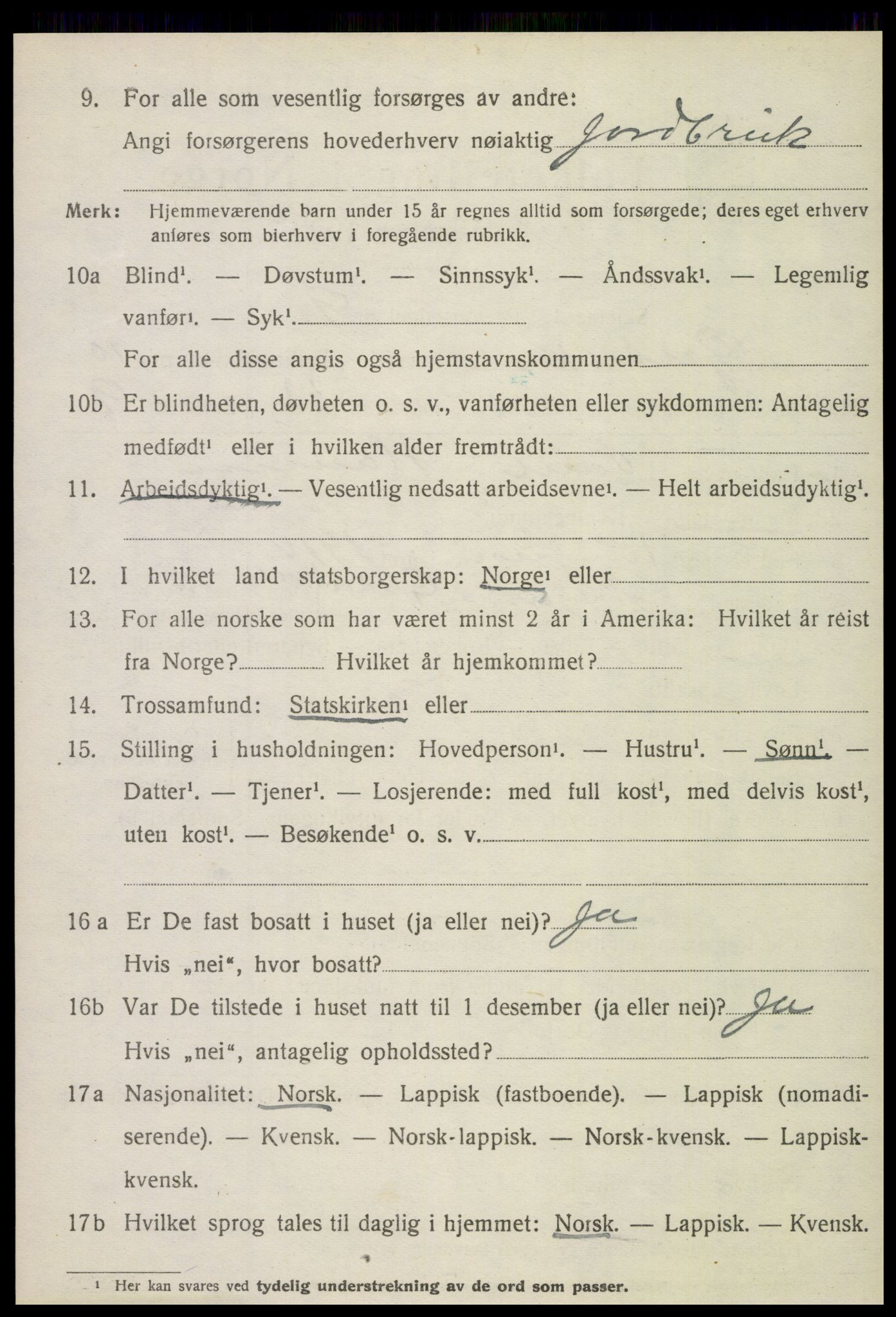 SAT, 1920 census for Gildeskål, 1920, p. 6605