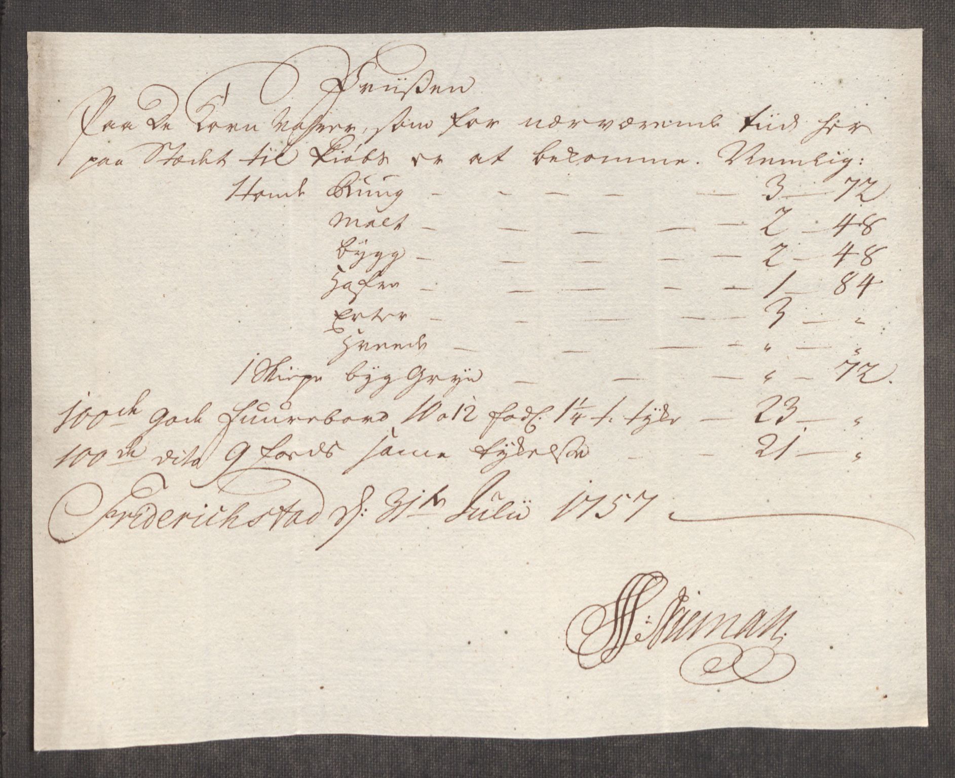 Rentekammeret inntil 1814, Realistisk ordnet avdeling, AV/RA-EA-4070/Oe/L0005: [Ø1]: Priskuranter, 1753-1757, p. 653