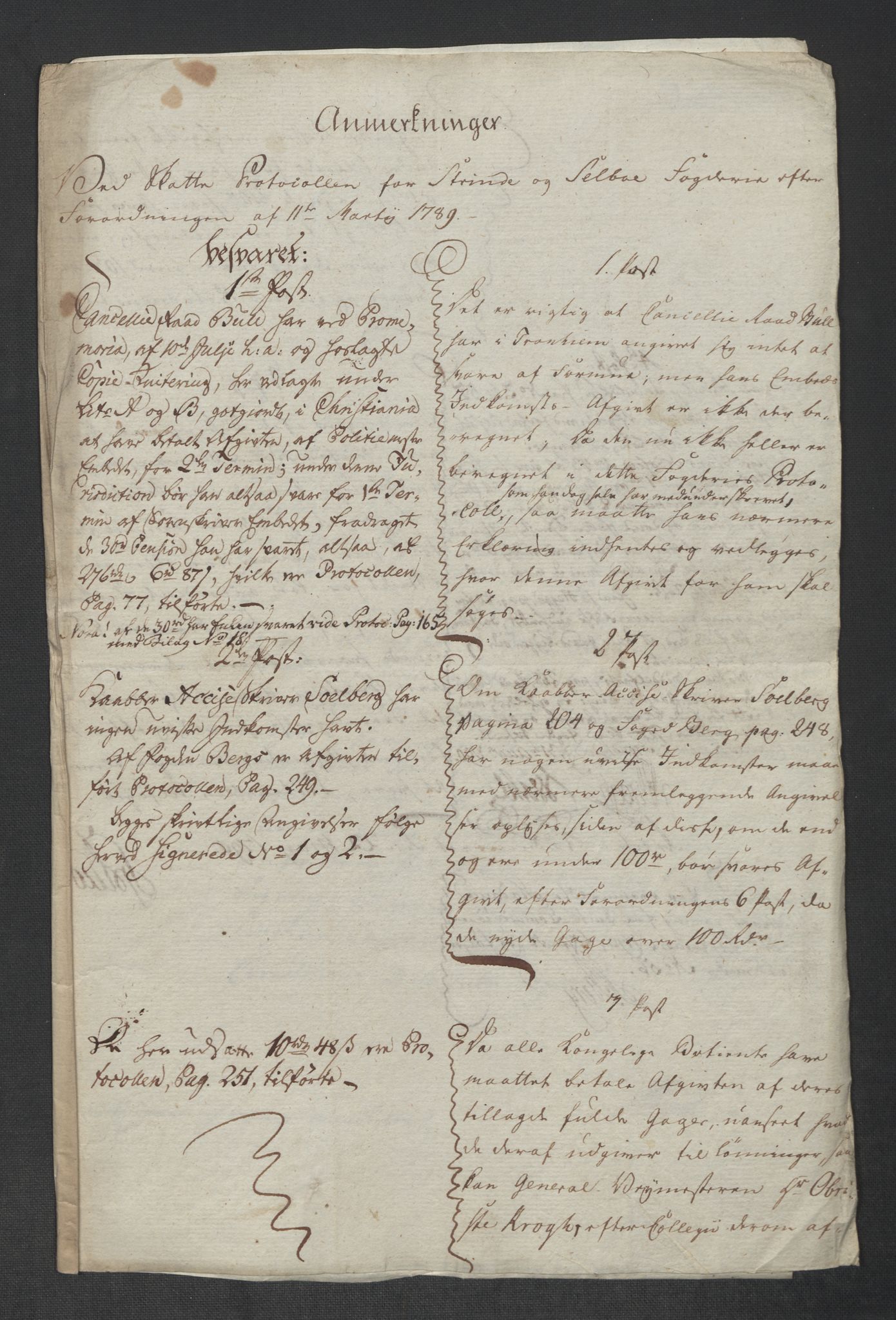 Rentekammeret inntil 1814, Reviderte regnskaper, Mindre regnskaper, RA/EA-4068/Rf/Rfe/L0047: Strinda og Selbu fogderi. Strømsø, 1789, p. 9