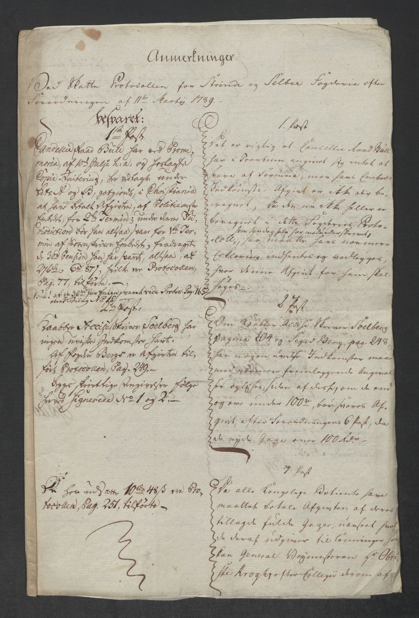 Rentekammeret inntil 1814, Reviderte regnskaper, Mindre regnskaper, AV/RA-EA-4068/Rf/Rfe/L0047: Strinda og Selbu fogderi. Strømsø, 1789, p. 9