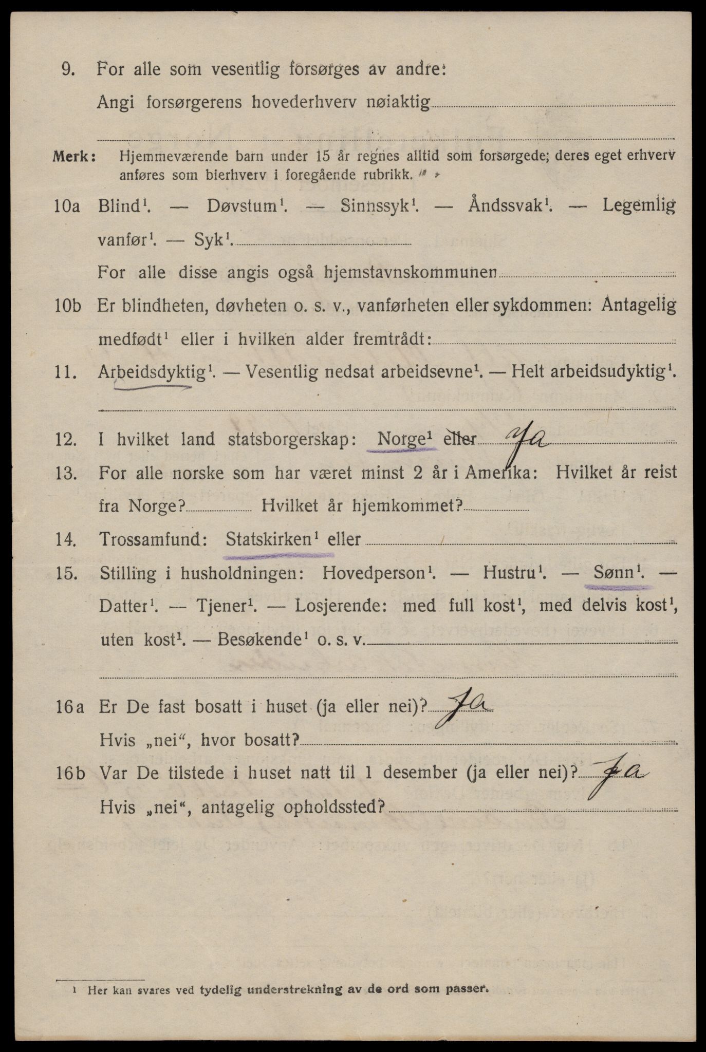 SAST, 1920 census for Stavanger, 1920, p. 119883