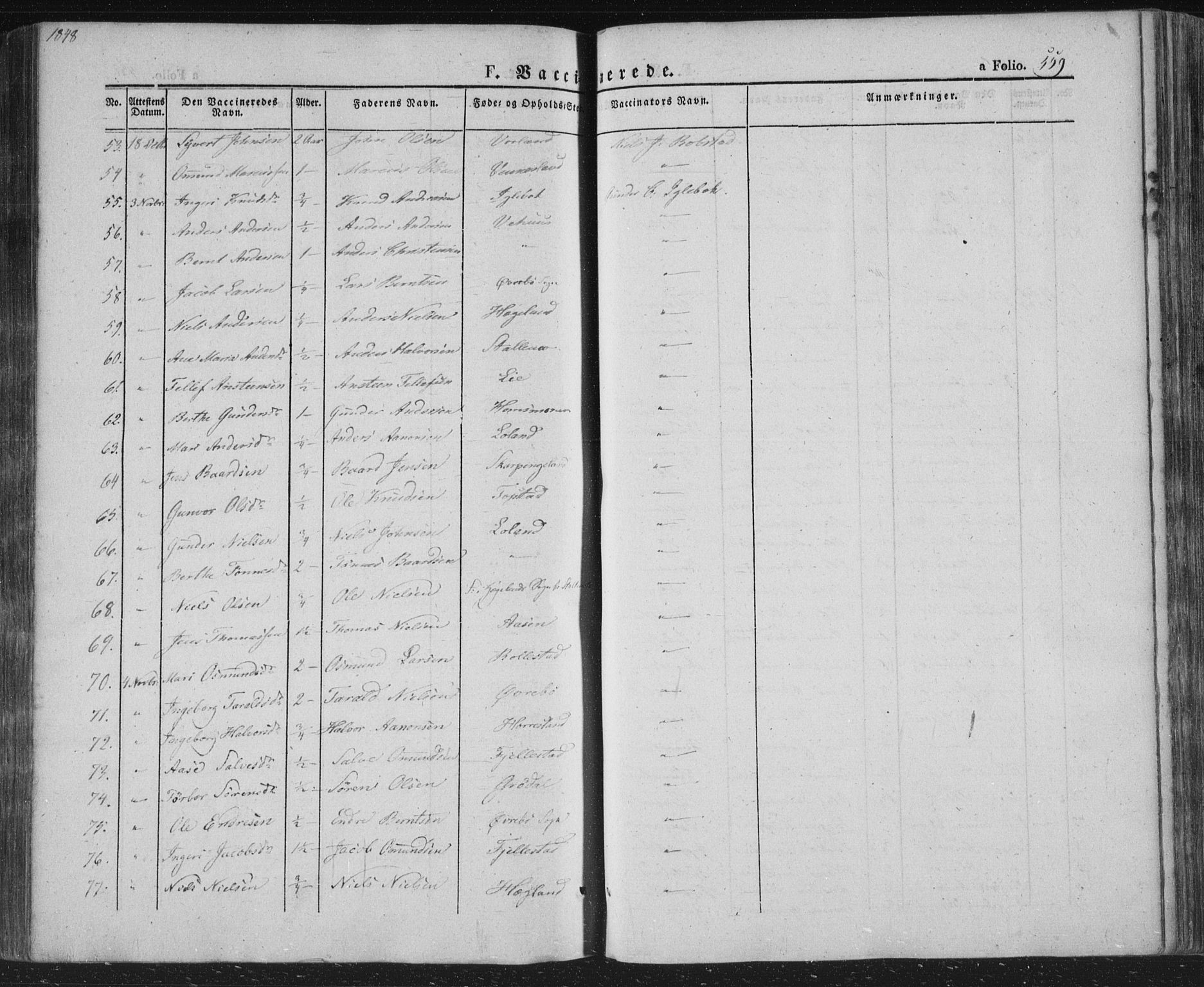 Vennesla sokneprestkontor, AV/SAK-1111-0045/Fa/Fac/L0004: Parish register (official) no. A 4, 1834-1855, p. 559