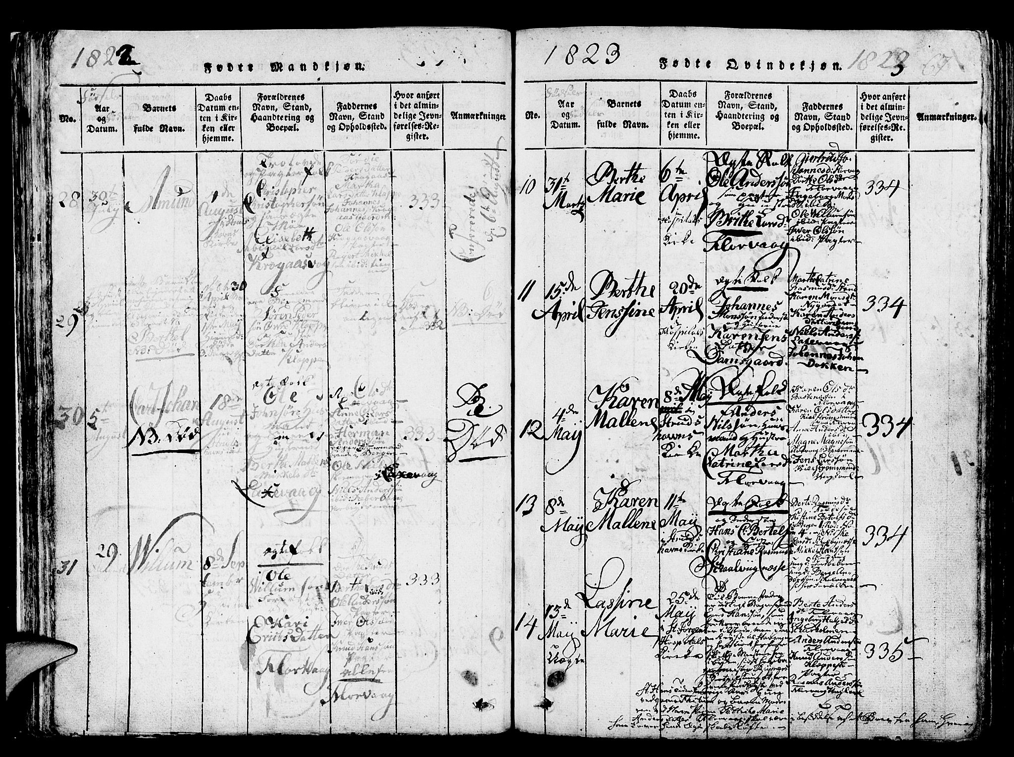 Askøy Sokneprestembete, AV/SAB-A-74101/H/Ha/Hab/Haba/L0002: Parish register (copy) no. A 2, 1815-1846, p. 67