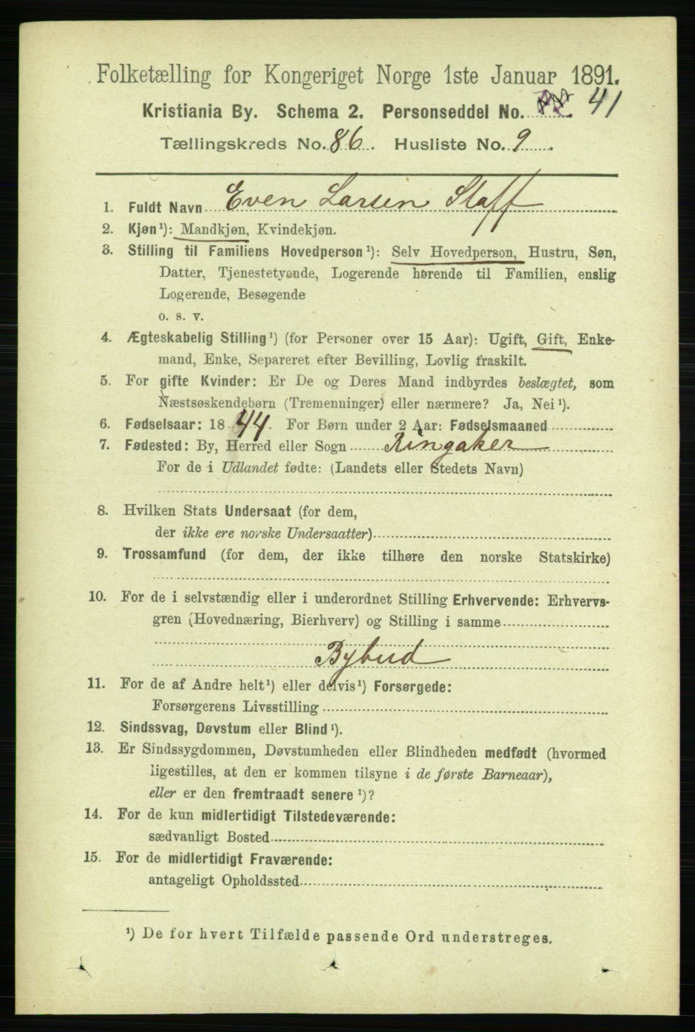 RA, 1891 census for 0301 Kristiania, 1891, p. 43318