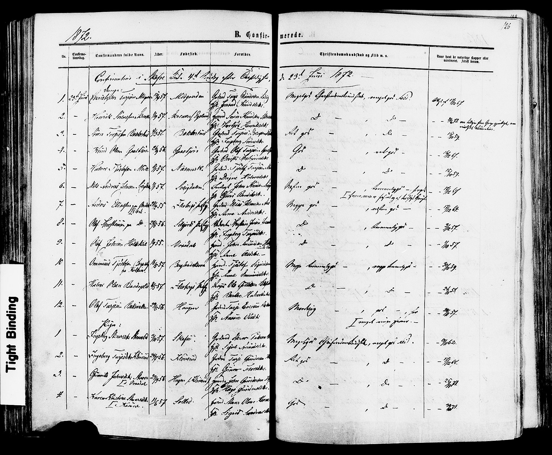 Mo kirkebøker, AV/SAKO-A-286/F/Fa/L0006: Parish register (official) no. I 6, 1865-1885, p. 126