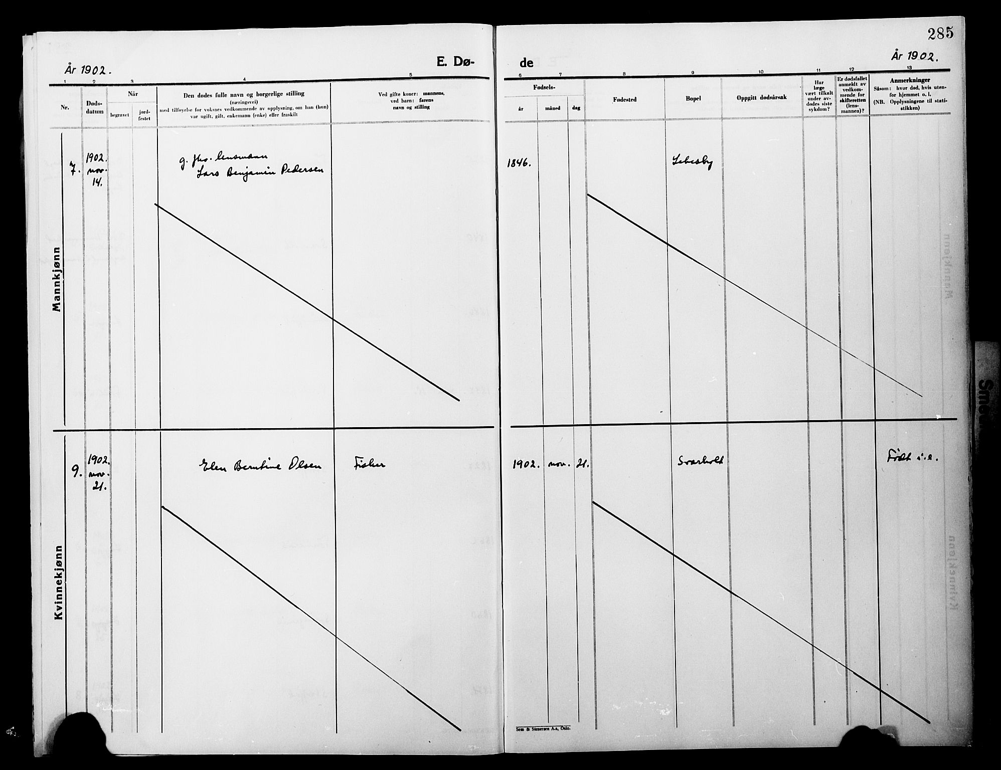 Lebesby sokneprestkontor, AV/SATØ-S-1353/H/Ha/L0004kirke: Parish register (official) no. 4, 1870-1902, p. 285