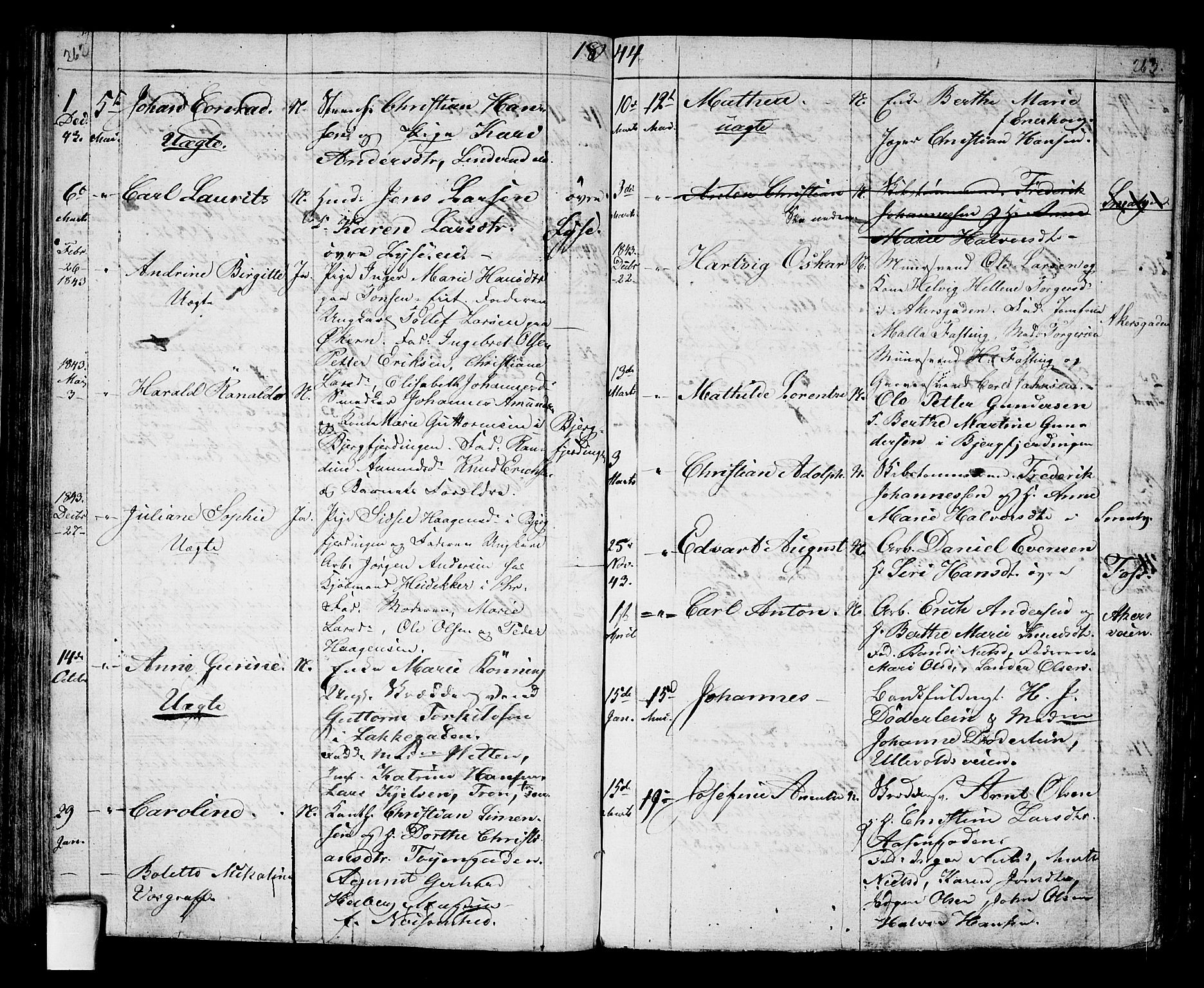 Aker prestekontor kirkebøker, AV/SAO-A-10861/G/L0007: Parish register (copy) no. 7, 1838-1846, p. 262-263