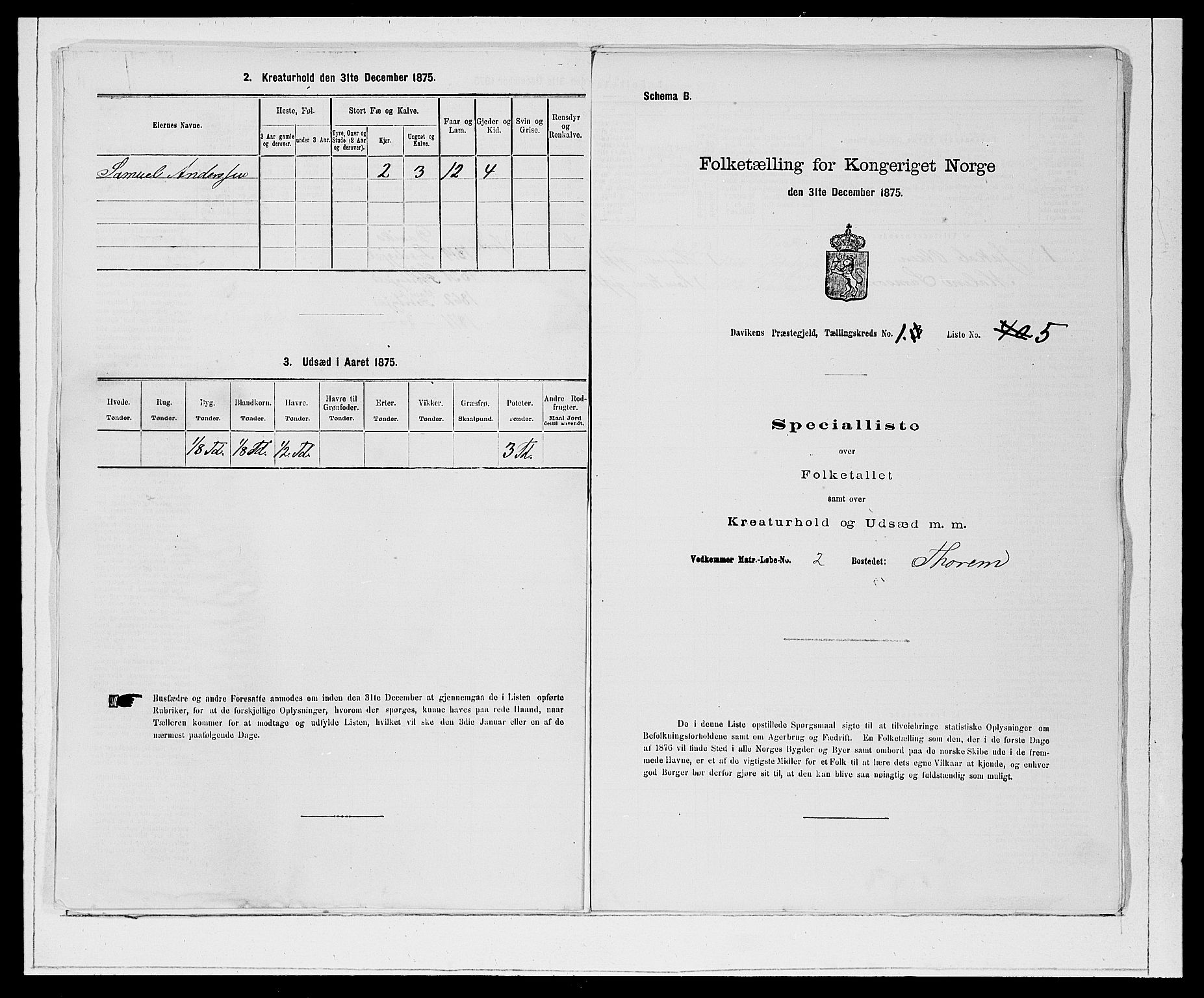 SAB, 1875 Census for 1442P Davik, 1875, p. 33