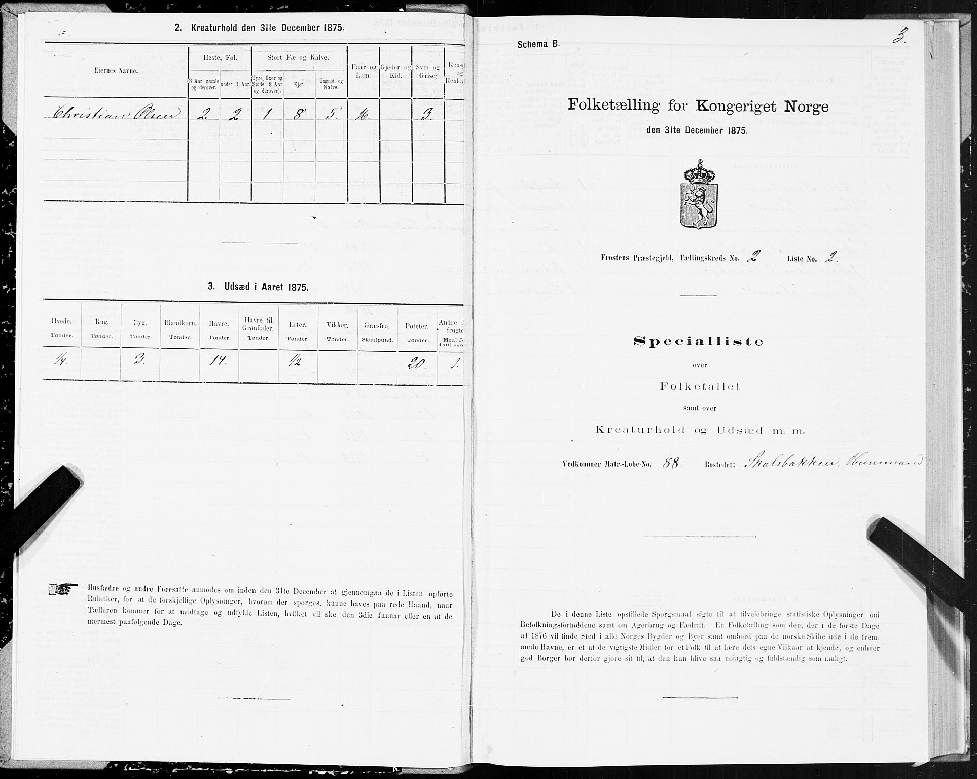 SAT, 1875 census for 1717P Frosta, 1875, p. 2003