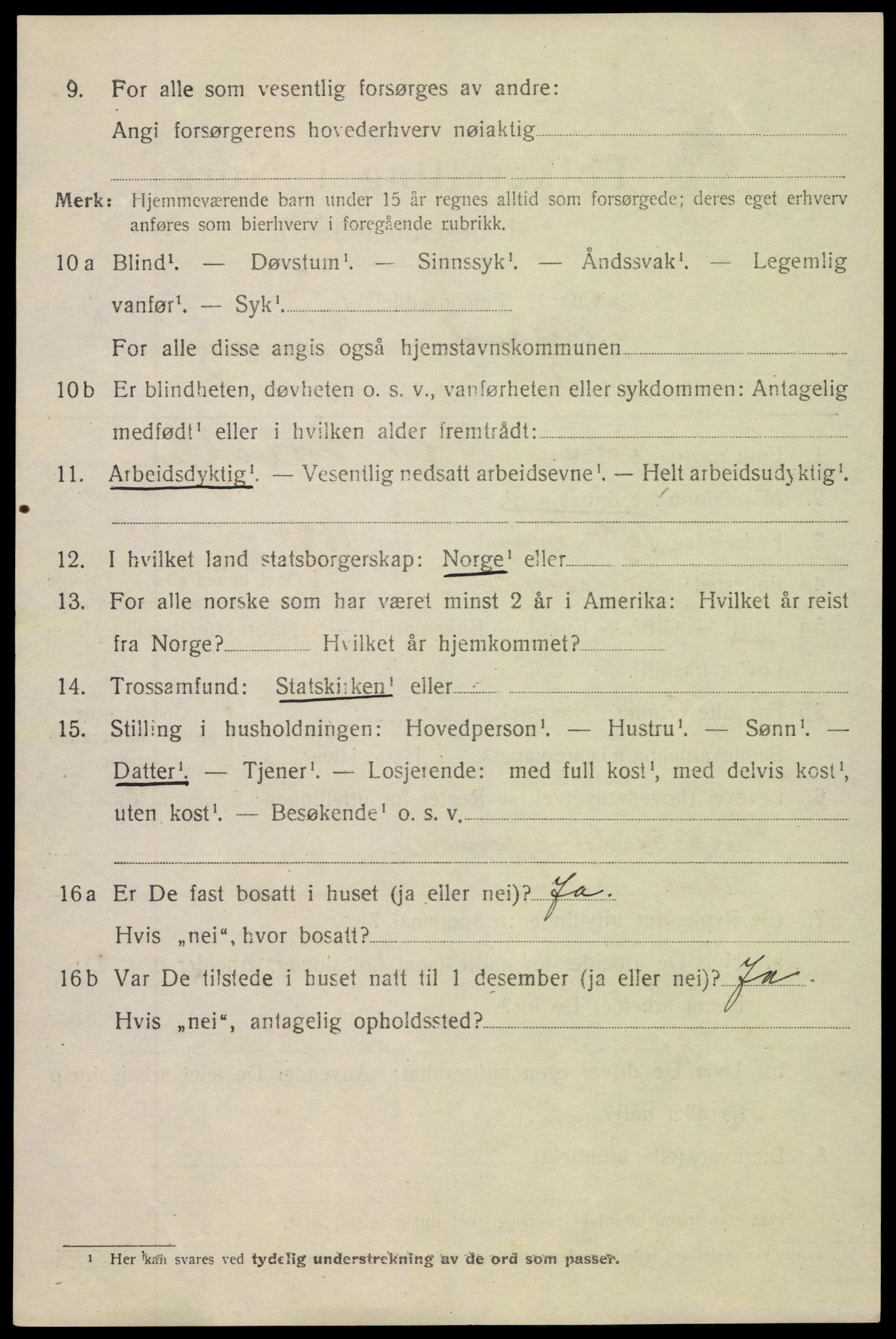 SAK, 1920 census for Lillesand, 1920, p. 2334