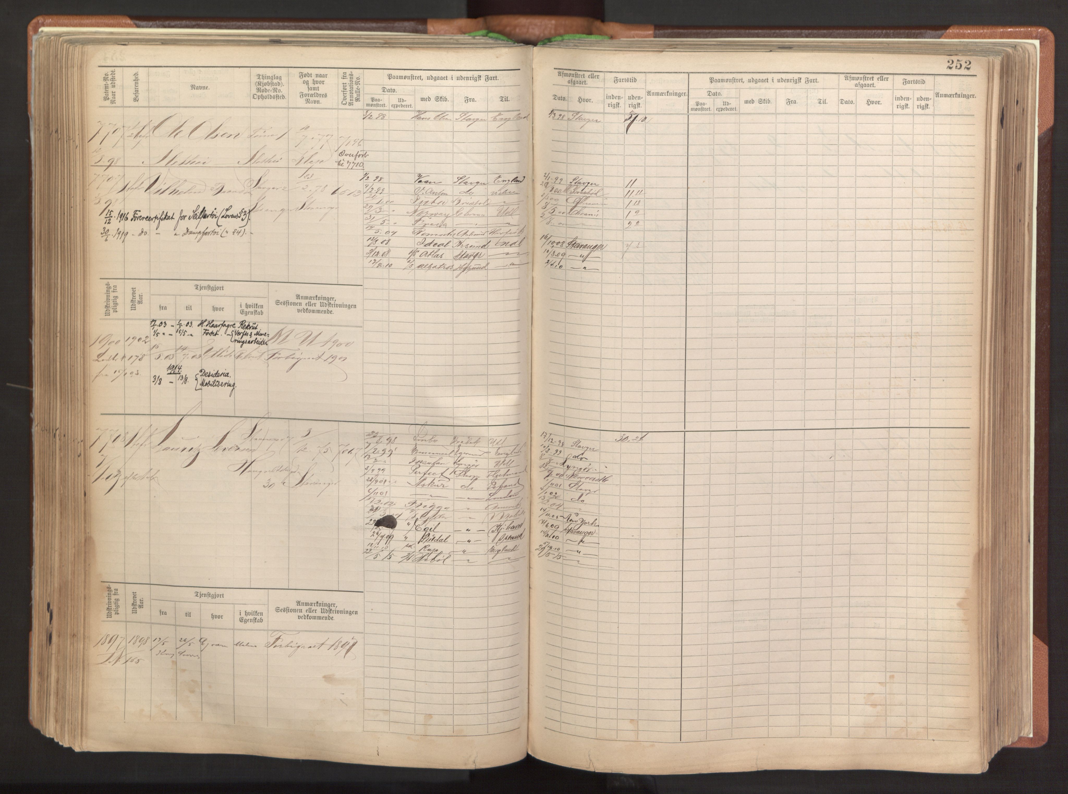 Stavanger sjømannskontor, AV/SAST-A-102006/F/Fb/Fbb/L0022: Sjøfartshovedrulle patnentnr. 7205-8160 (dublett), 1894, p. 256