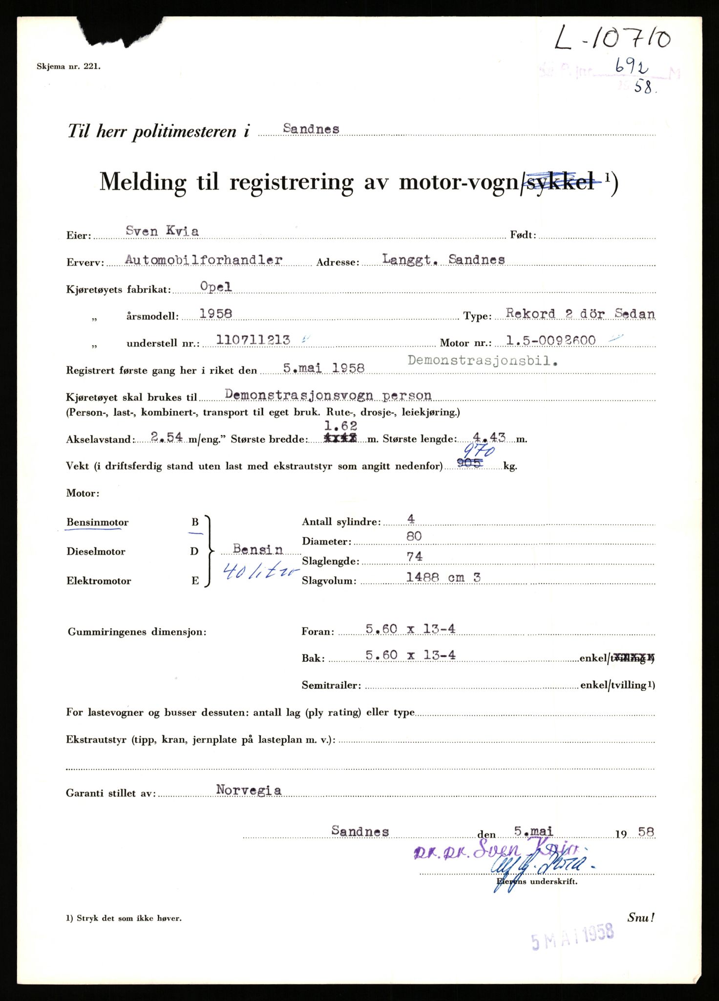 Stavanger trafikkstasjon, AV/SAST-A-101942/0/F/L0019: L-10500 - L-10999, 1930-1971, p. 849