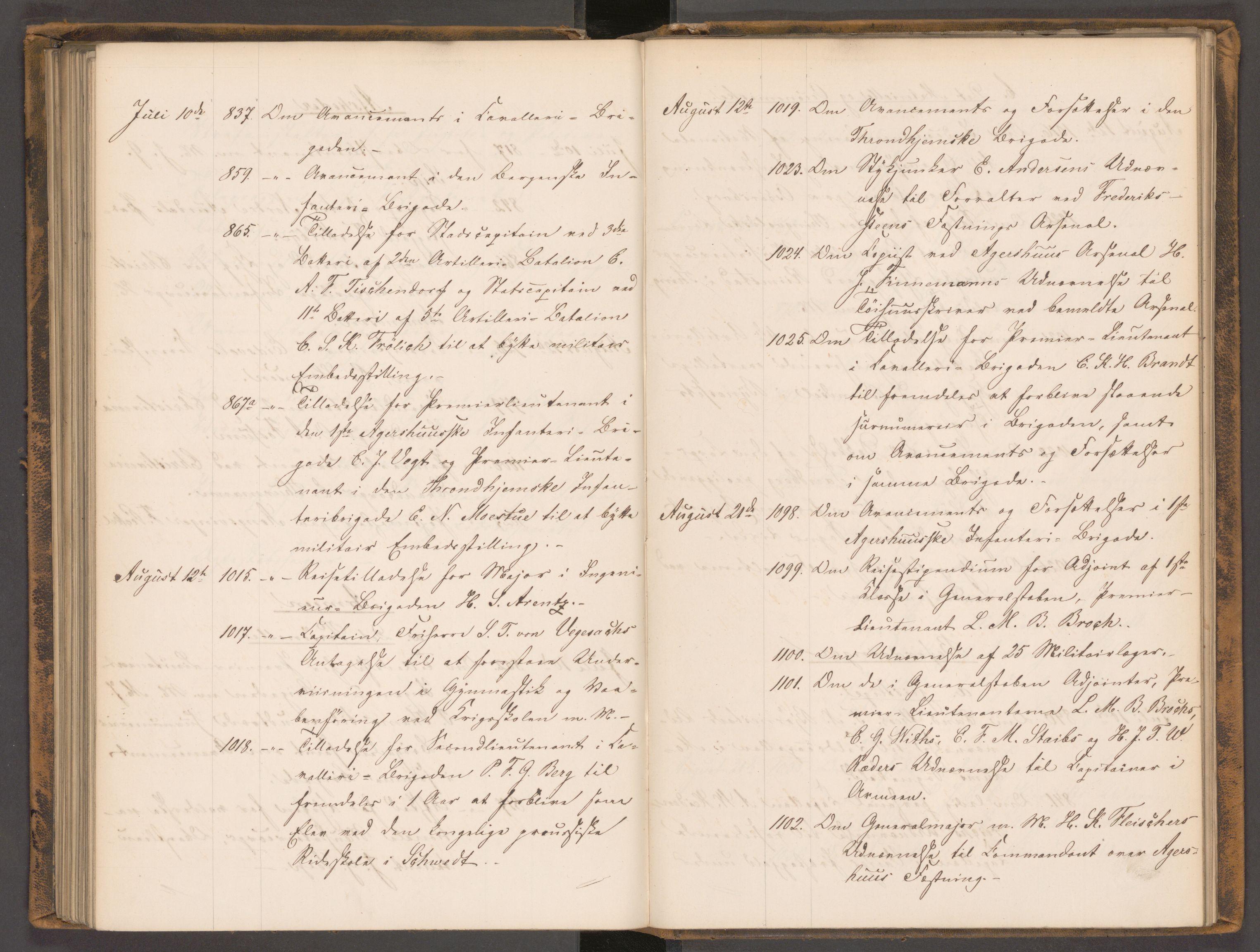 Statsrådssekretariatet, AV/RA-S-1001/A/Ab/L0097: Kgl. res. nr. 742-1105, 2. halvår, 1862