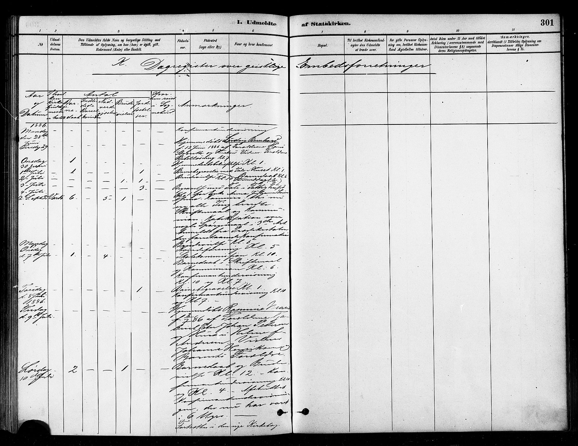 Vardø sokneprestkontor, AV/SATØ-S-1332/H/Ha/L0006kirke: Parish register (official) no. 6, 1879-1886, p. 301