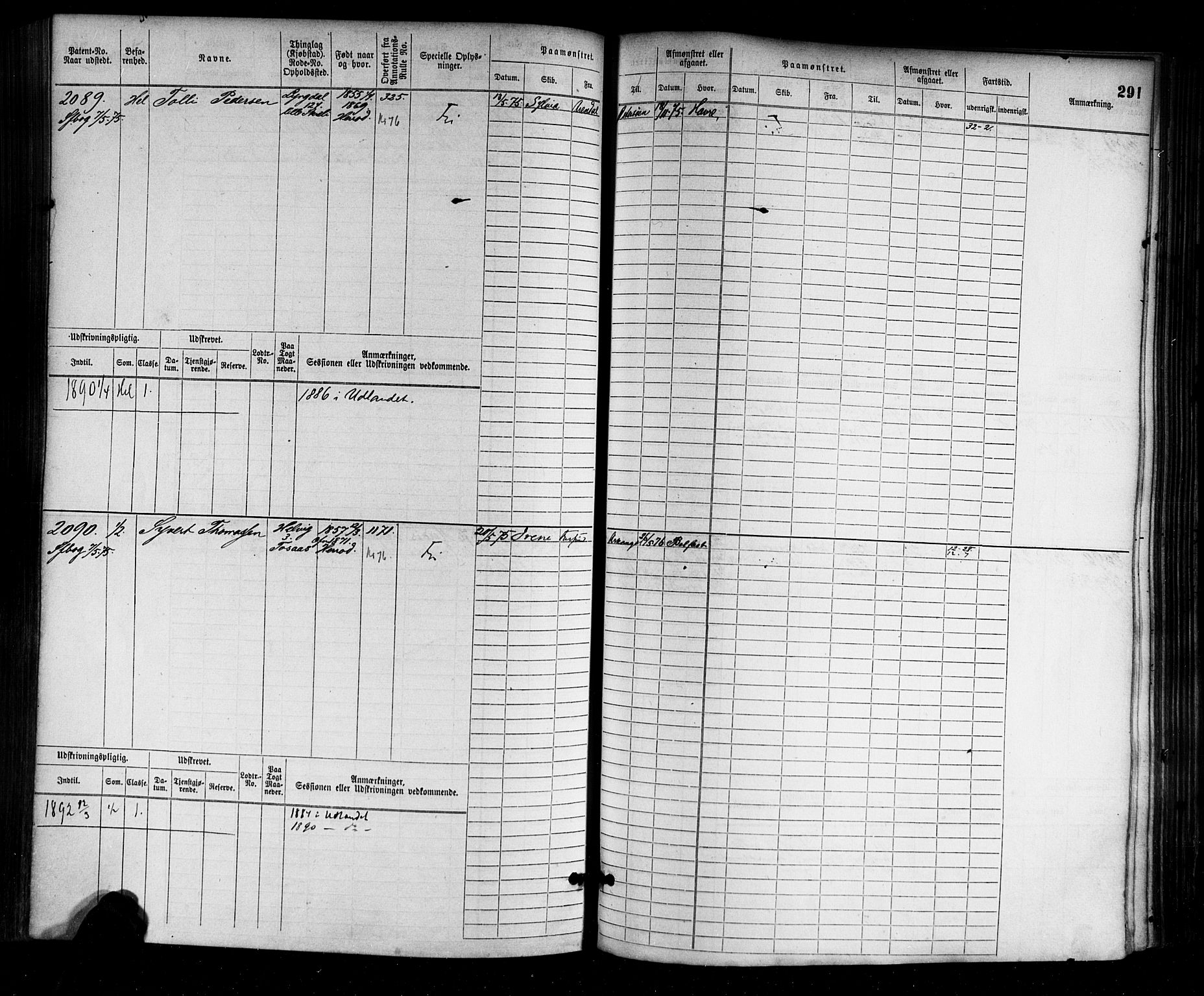 Farsund mønstringskrets, AV/SAK-2031-0017/F/Fb/L0003: Hovedrulle nr 1509-2274, M-6, 1868-1915, p. 297