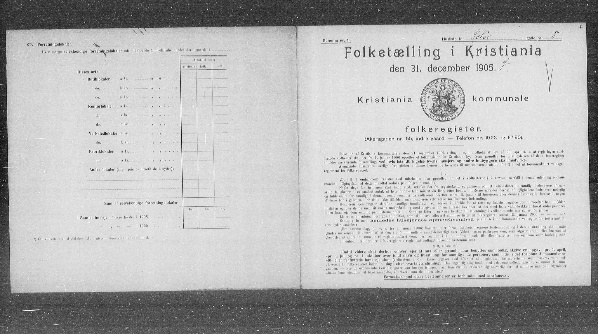 OBA, Municipal Census 1905 for Kristiania, 1905, p. 51740