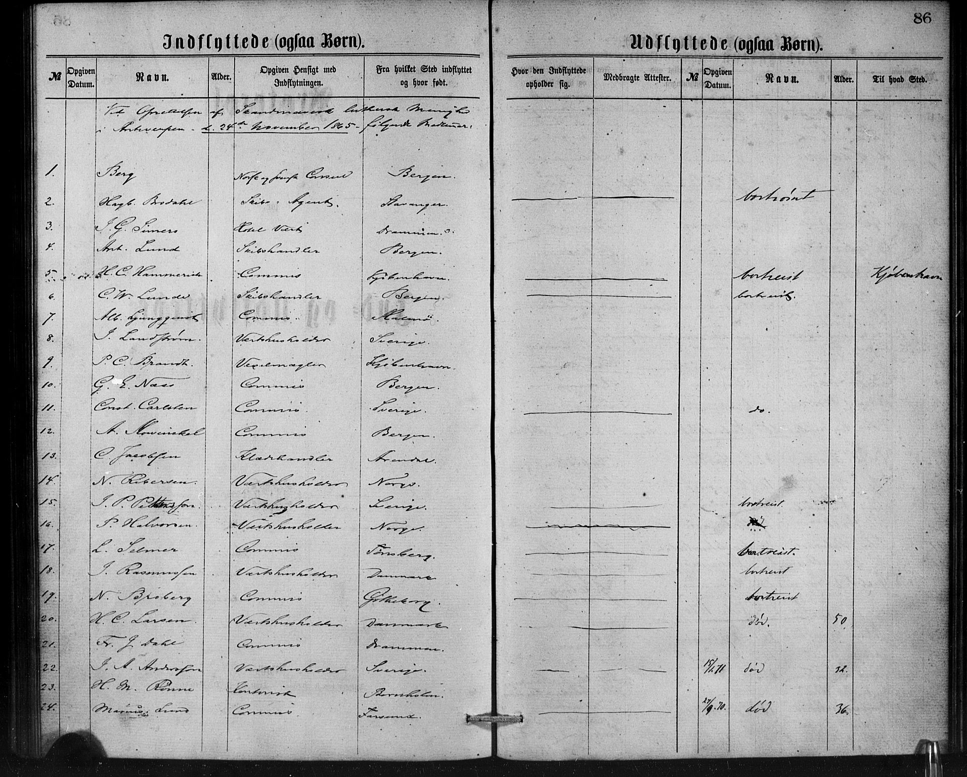 Den norske sjømannsmisjon i utlandet/Antwerpen, SAB/SAB/PA-0105/H/Ha/L0001: Parish register (official) no. A 1, 1865-1887, p. 86