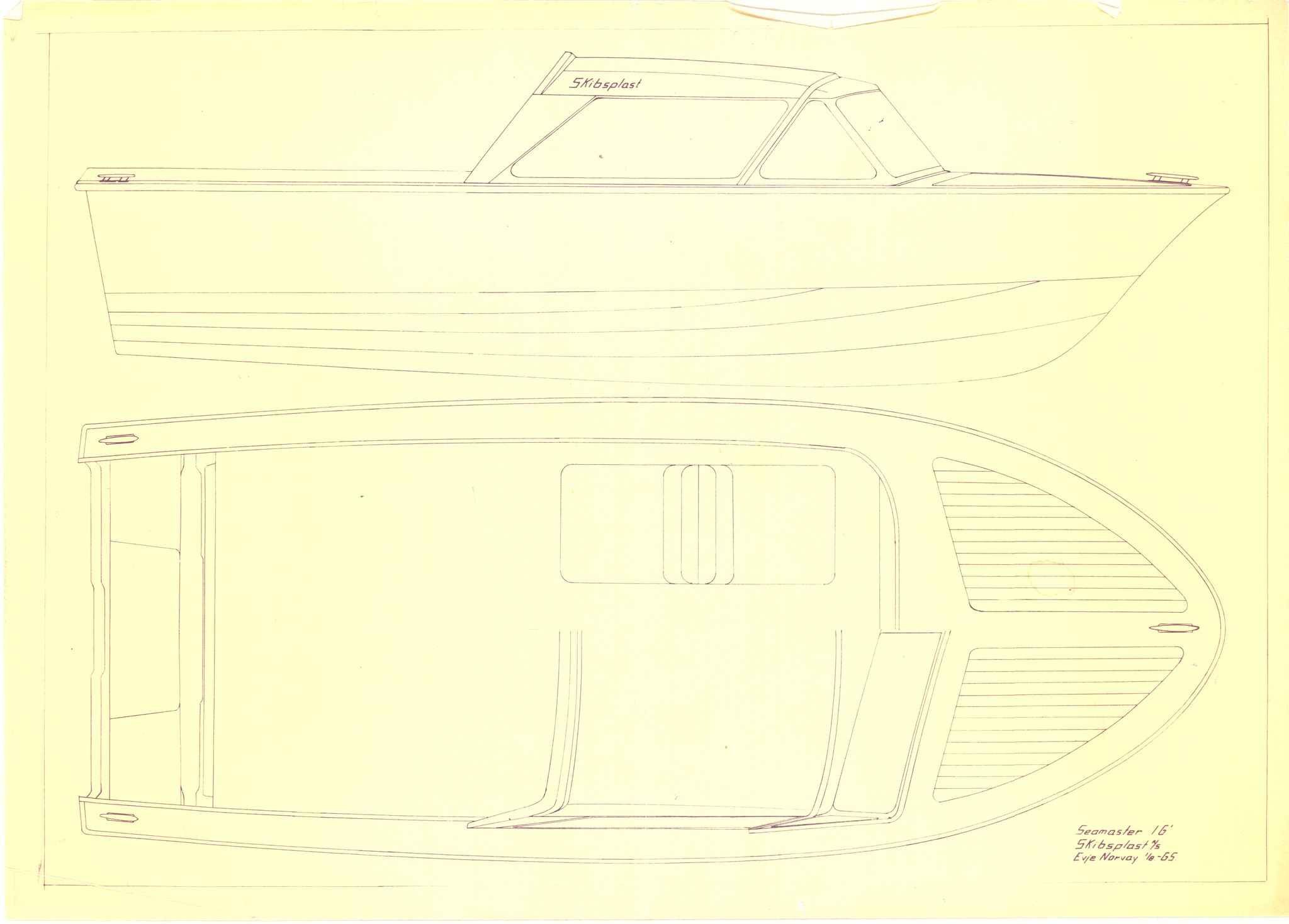 Skibsplast, AAKS/PA-2968/01/T/T02/L0033: Profiltegninger båter11' - 19', 1963-1969