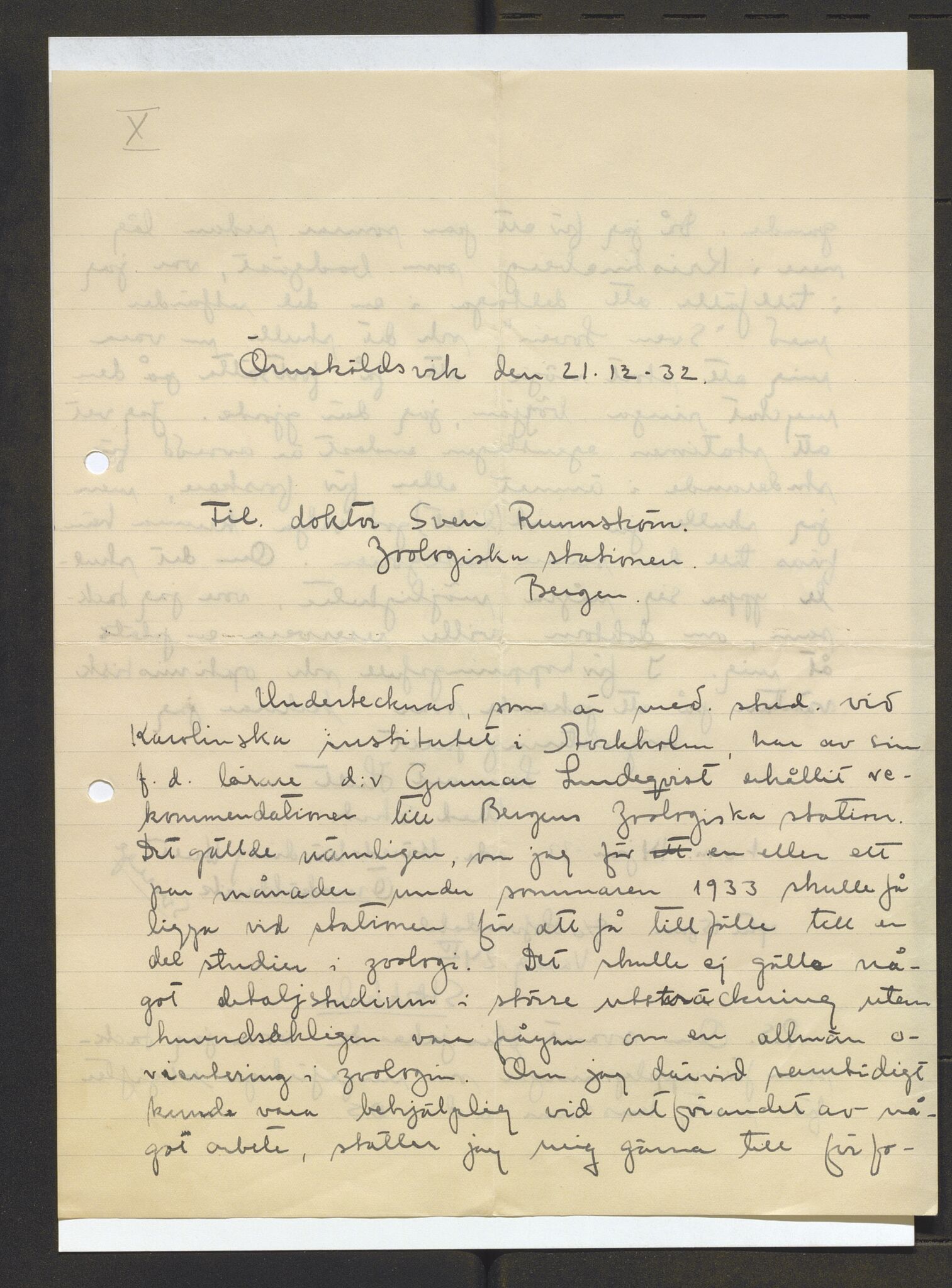 Bergens Museum, AV/SAB-A-17301/13/D/L0002: Korrespondanse , 1928-1940, p. 536