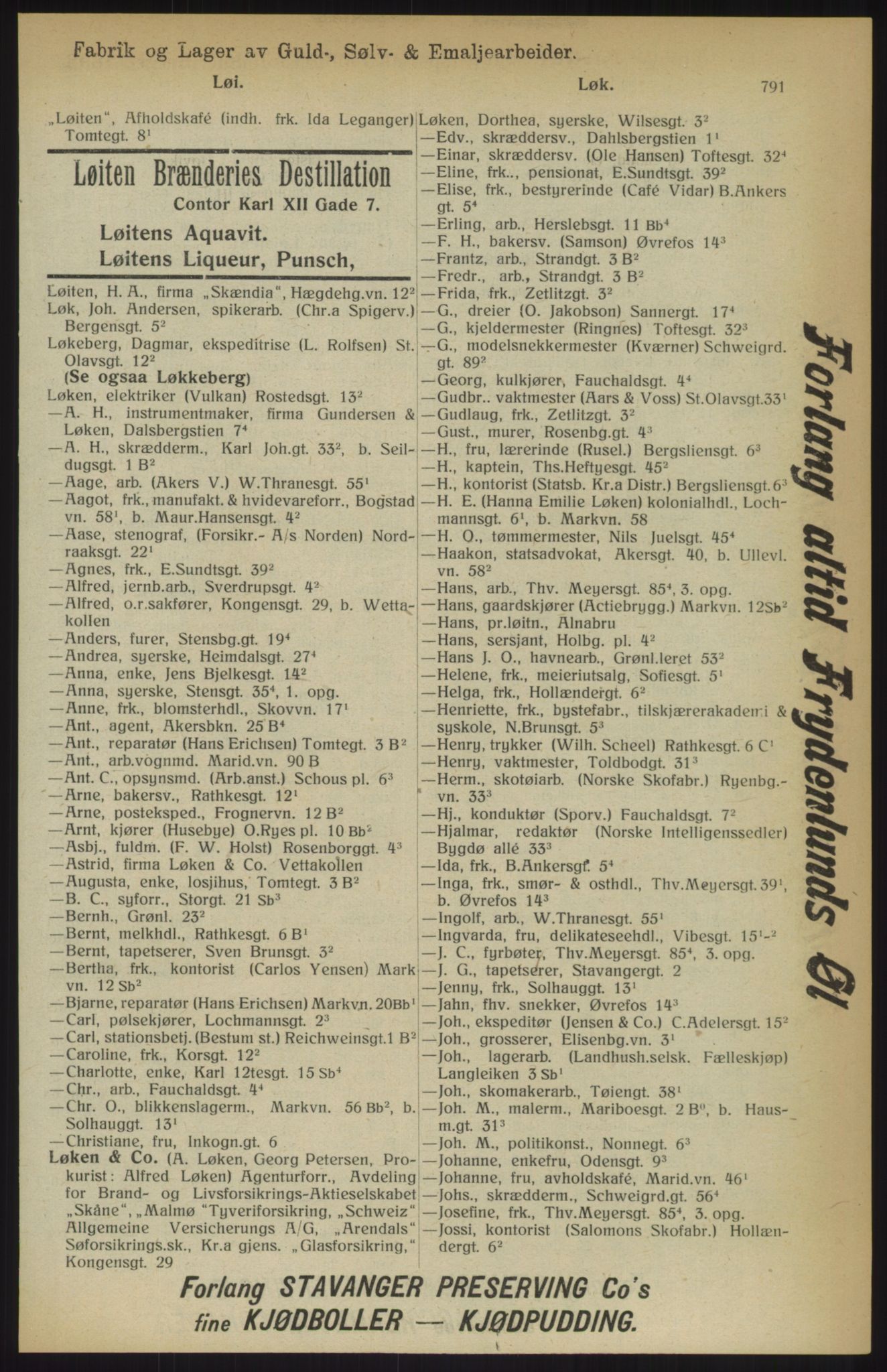 Kristiania/Oslo adressebok, PUBL/-, 1914, p. 791