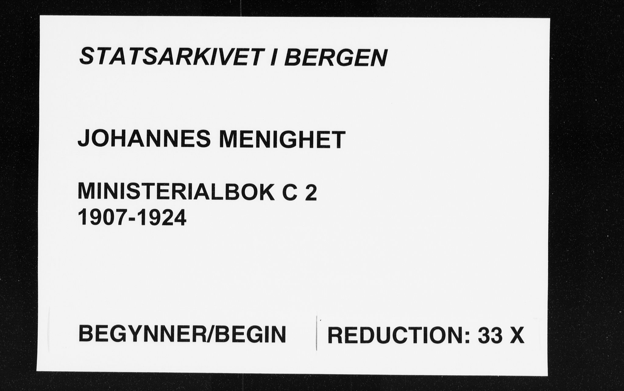 Johanneskirken sokneprestembete, AV/SAB-A-76001/H/Haa/L0009: Parish register (official) no. C 2, 1907-1924