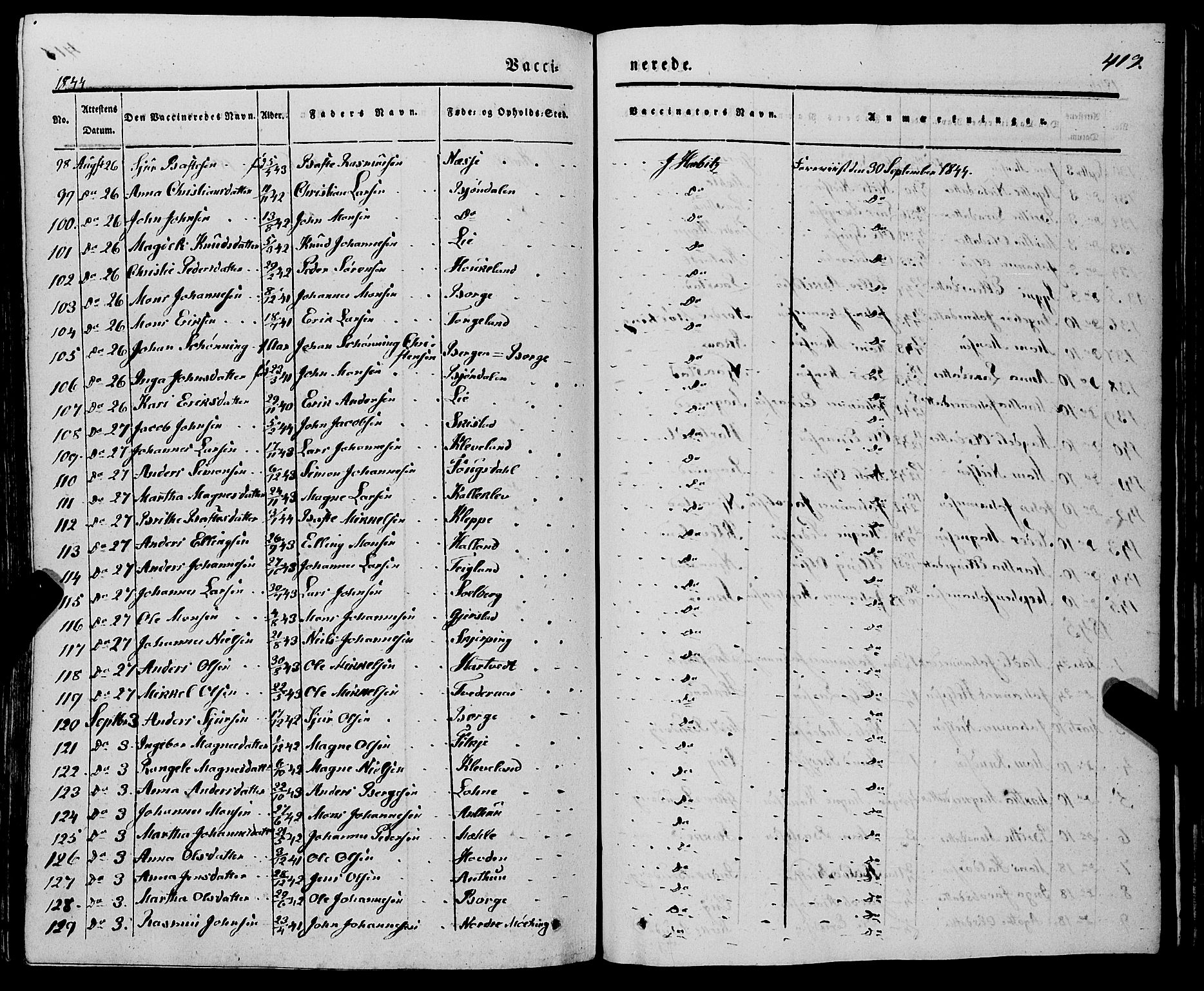 Haus sokneprestembete, AV/SAB-A-75601/H/Haa: Parish register (official) no. A 15, 1838-1847, p. 419