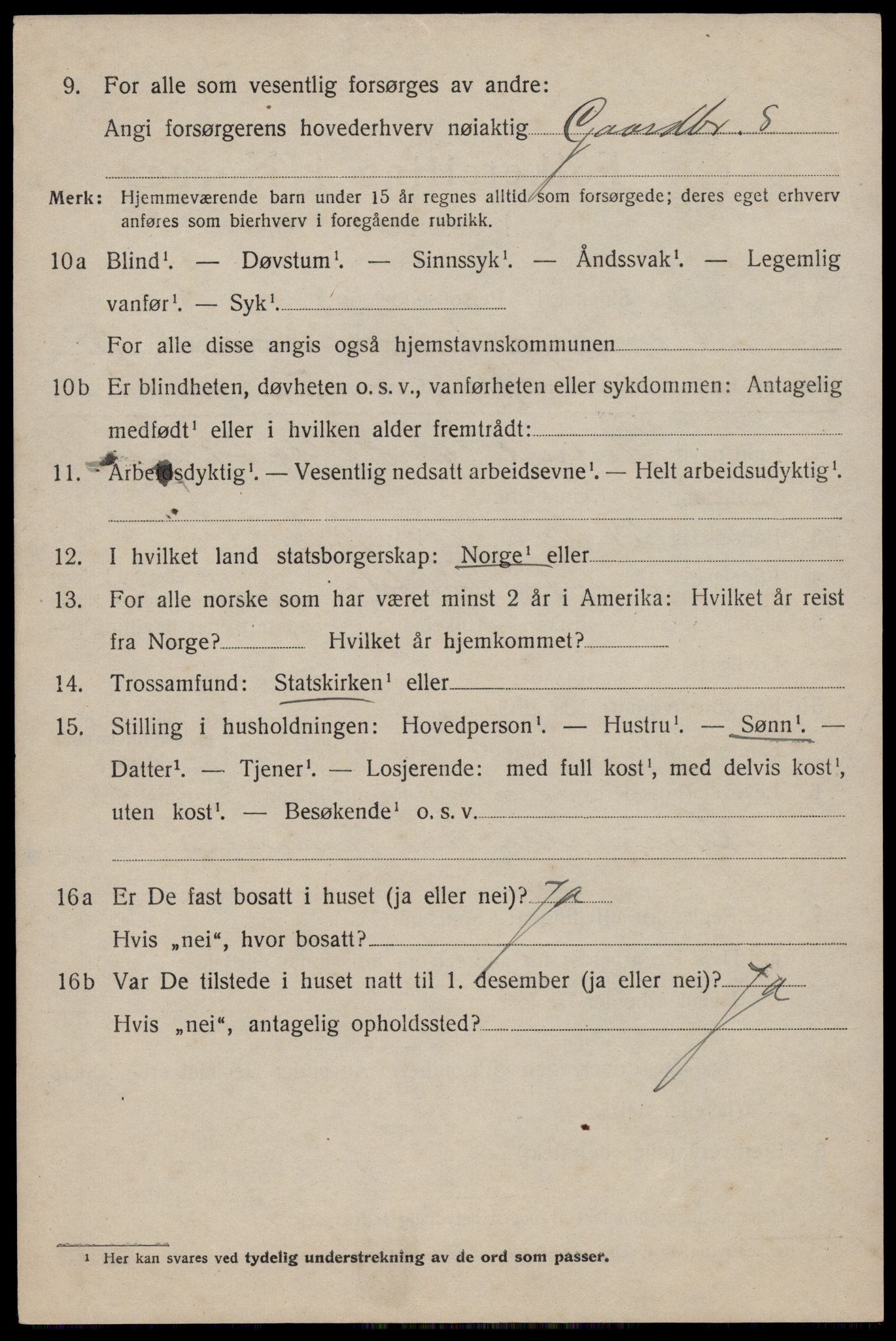 SAST, 1920 census for Skjold, 1920, p. 3159