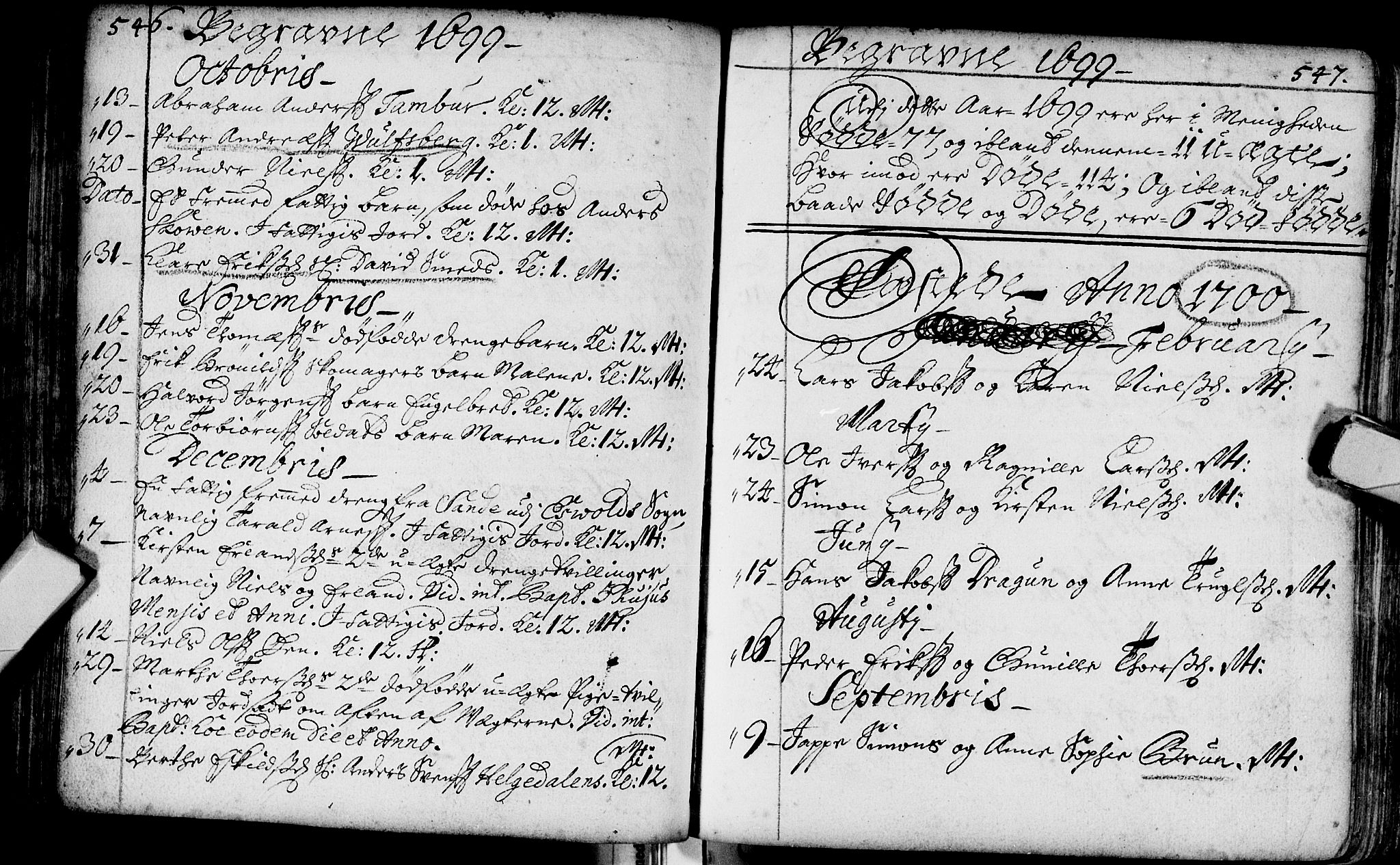 Bragernes kirkebøker, AV/SAKO-A-6/F/Fa/L0002: Parish register (official) no. I 2, 1680-1705, p. 546-547
