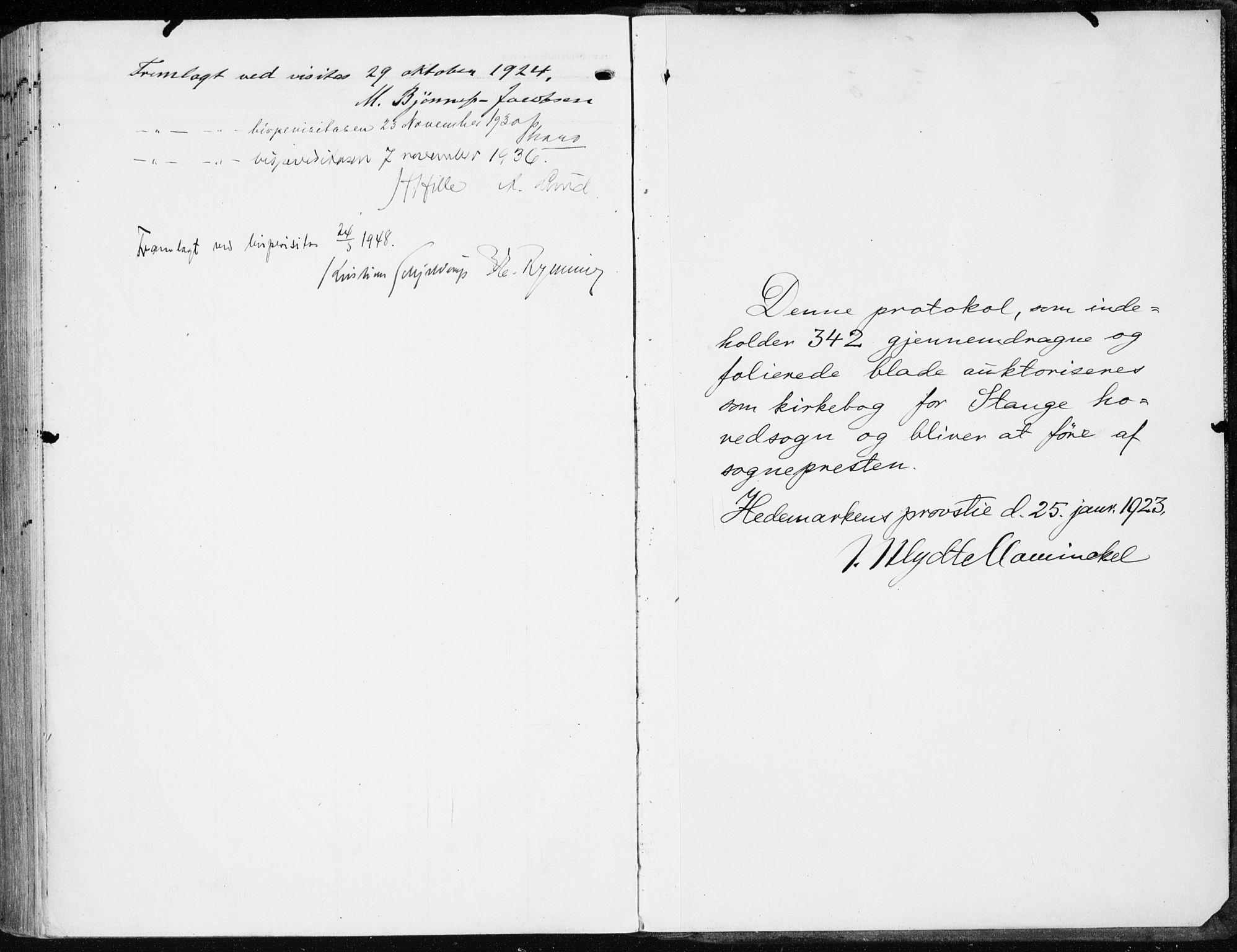 Stange prestekontor, SAH/PREST-002/K/L0026: Parish register (official) no. 26, 1923-1937