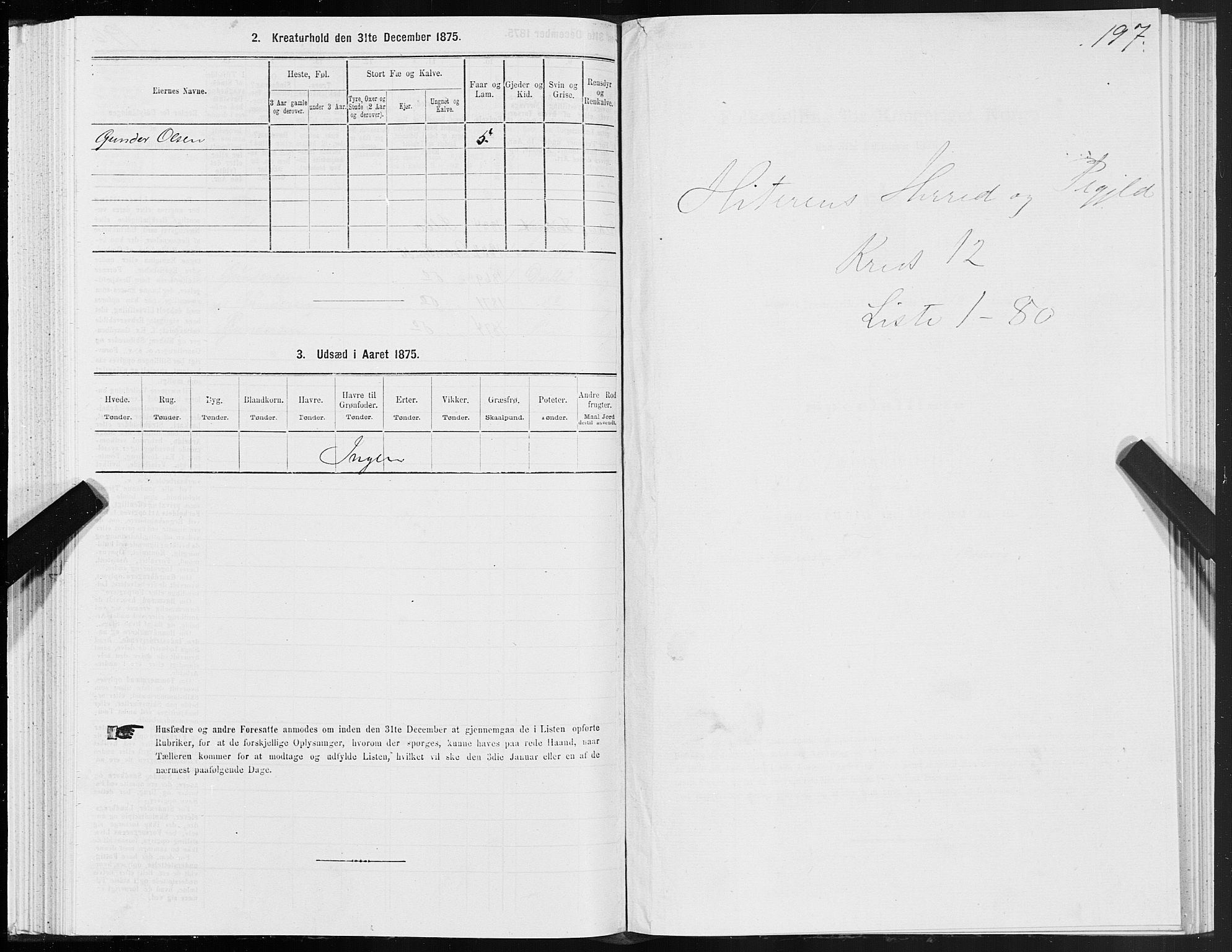 SAT, 1875 census for 1617P Hitra, 1875, p. 6197