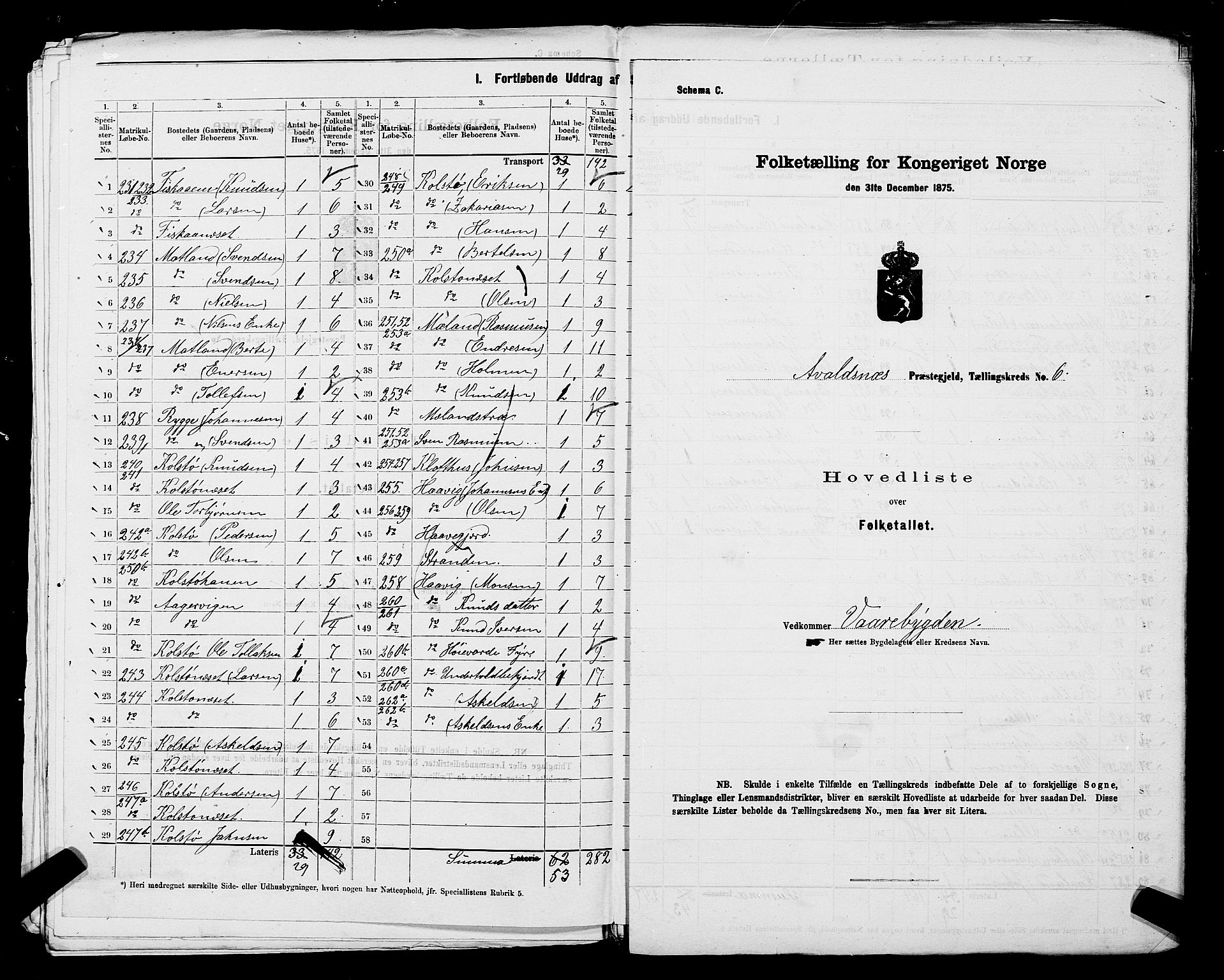 SAST, 1875 census for 1147L Avaldsnes/Avaldsnes og Kopervik, 1875, p. 23