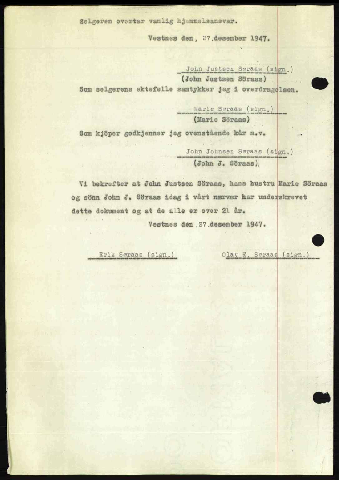 Romsdal sorenskriveri, SAT/A-4149/1/2/2C: Mortgage book no. A24, 1947-1947, Diary no: : 3254/1947