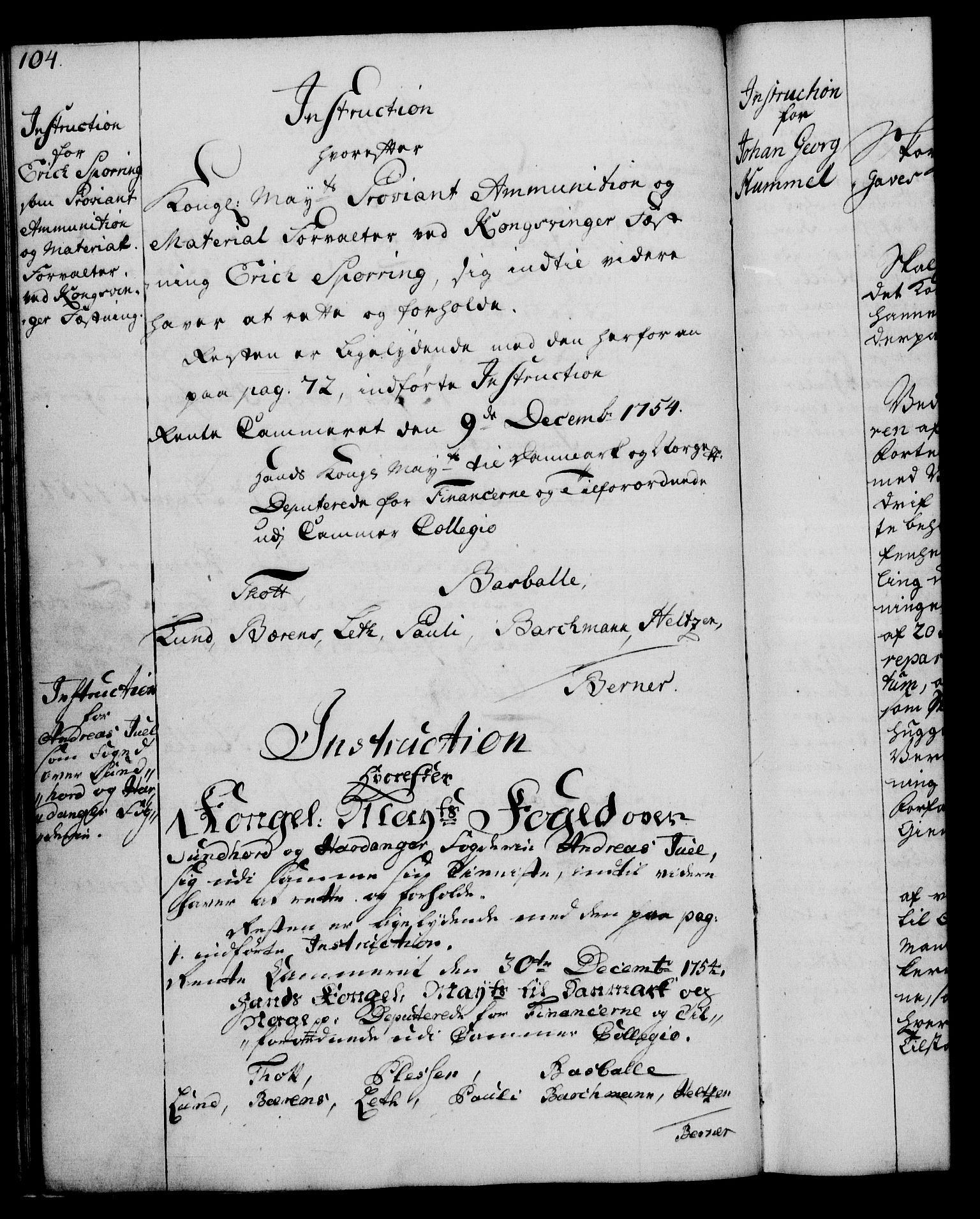Rentekammeret, Kammerkanselliet, RA/EA-3111/G/Gg/Ggi/L0003: Norsk instruksjonsprotokoll med register (merket RK 53.36), 1751-1775, p. 104