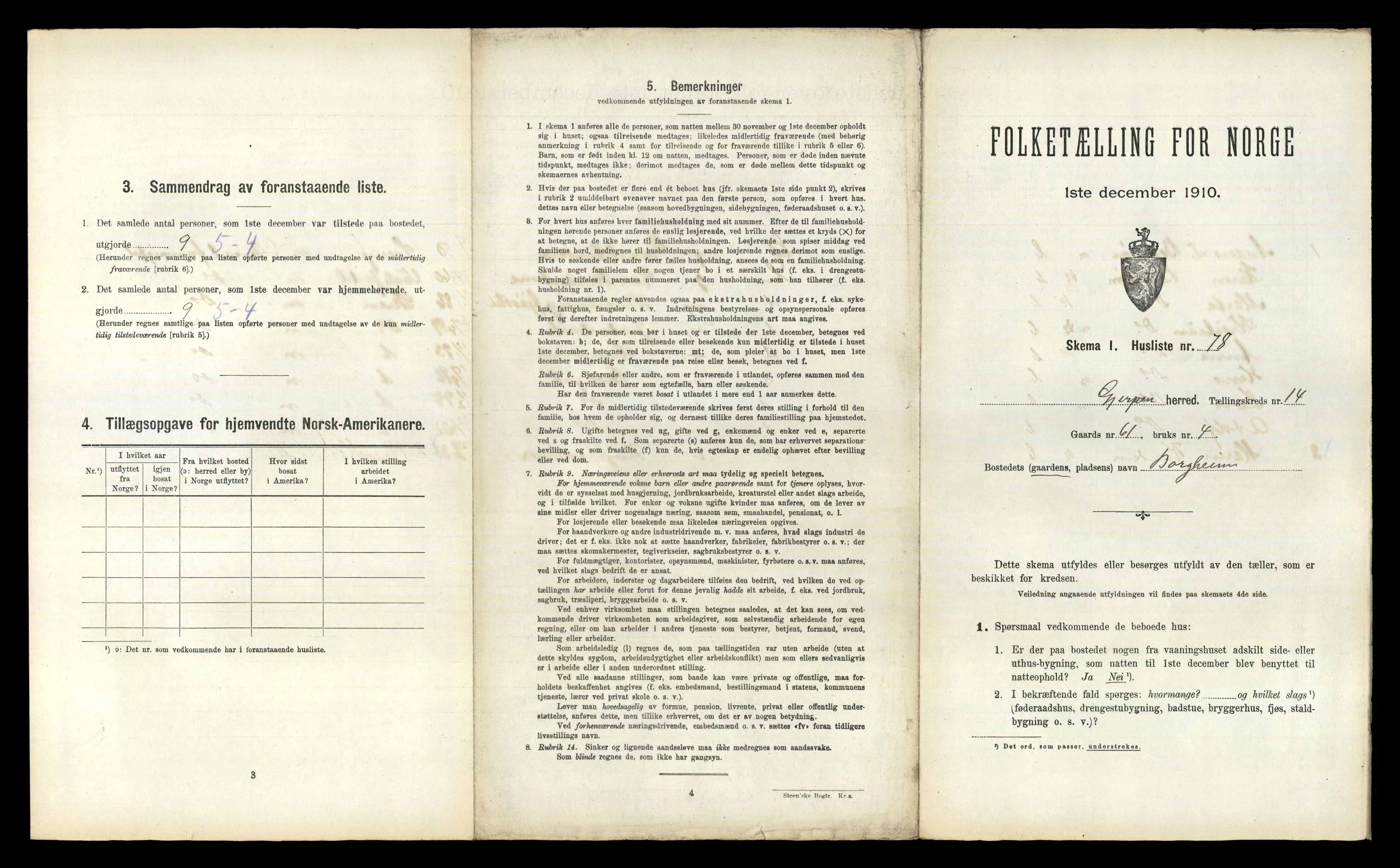 RA, 1910 census for Gjerpen, 1910, p. 2565