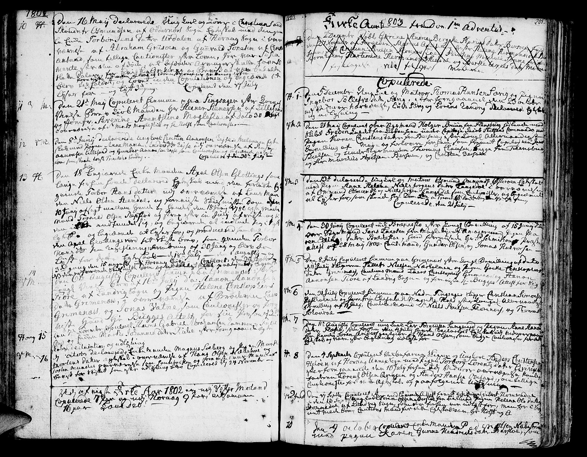 Vestre Moland sokneprestkontor, SAK/1111-0046/F/Fa/Fab/L0002: Parish register (official) no. A 2, 1760-1816, p. 201