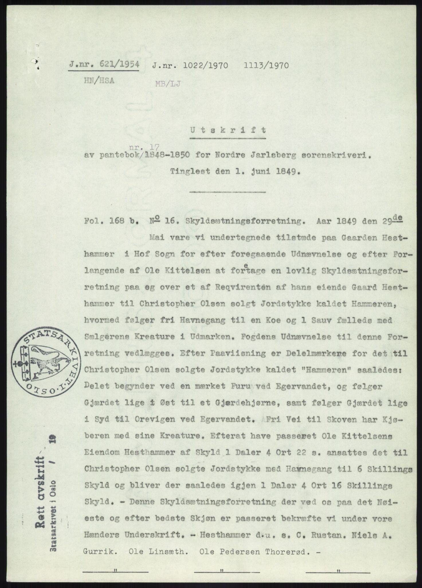 Statsarkivet i Kongsberg, SAKO/A-0001, 1944-1954, p. 268