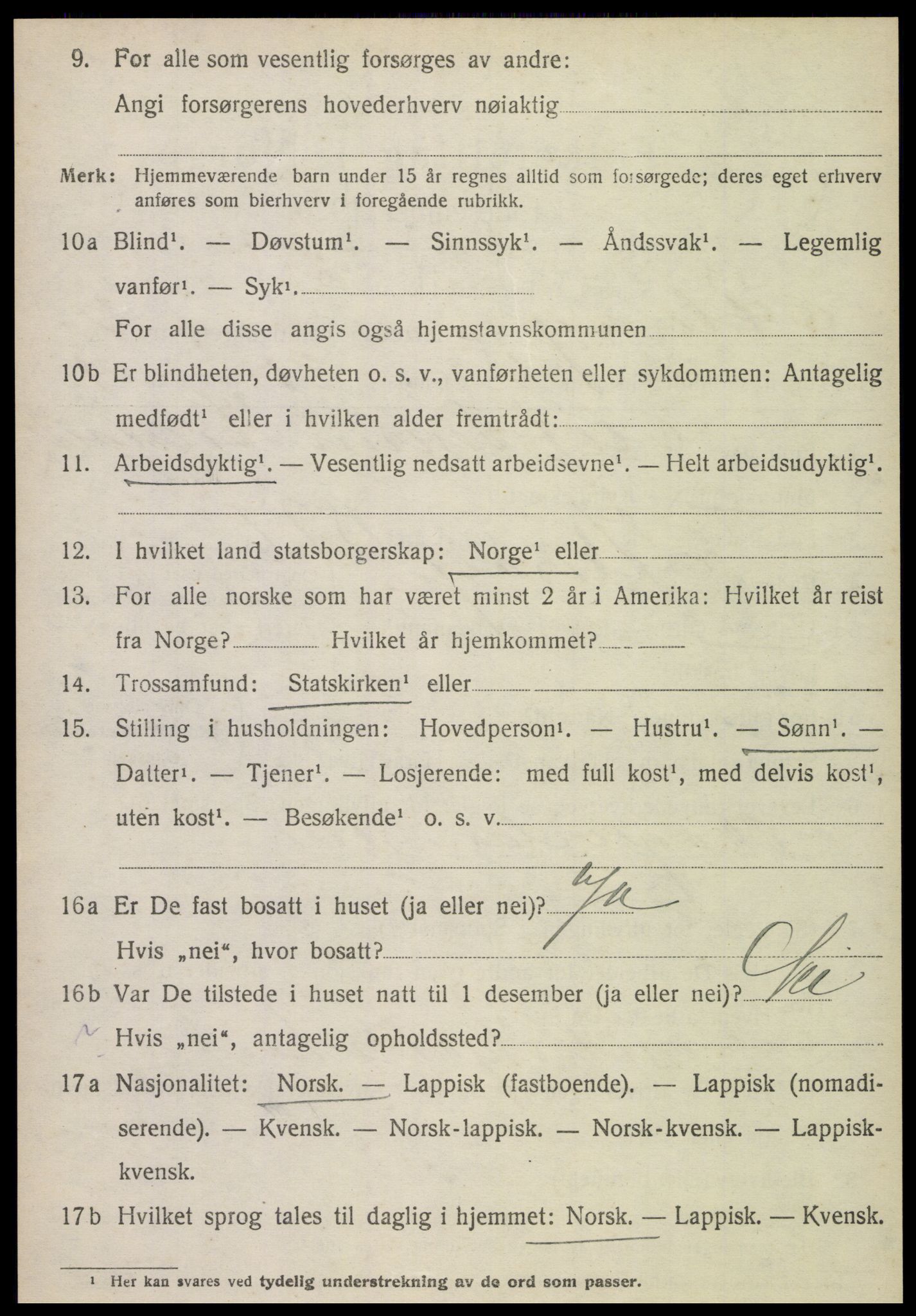 SAT, 1920 census for Otterøy, 1920, p. 1170